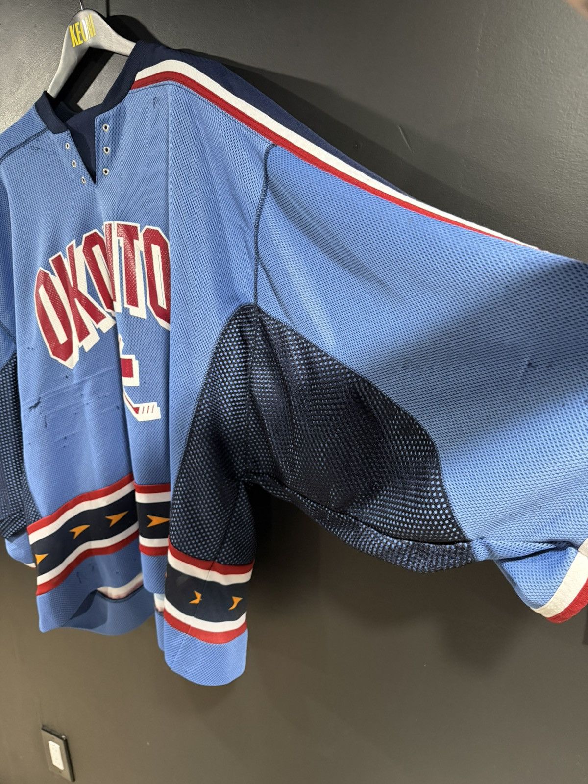 Vintage 1990s Vintage Okontoe Jesus Distressed Grunge Goalie Jersey Size US XXL / EU 58 / 5 - 7 Thumbnail