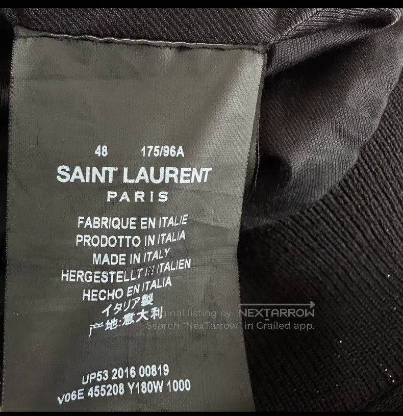 Saint Laurent Paris Saint Laurent Paris Black Mixed Leather Baseball Jacket i Size US M / EU 48-50 / 2 - 4 Thumbnail