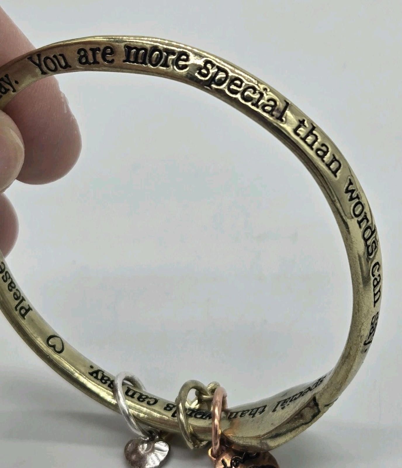 The Unbranded Brand Mom Mobius Twist Bangle Bracelet Charms Inspirational Messag Size ONE SIZE - 4 Thumbnail