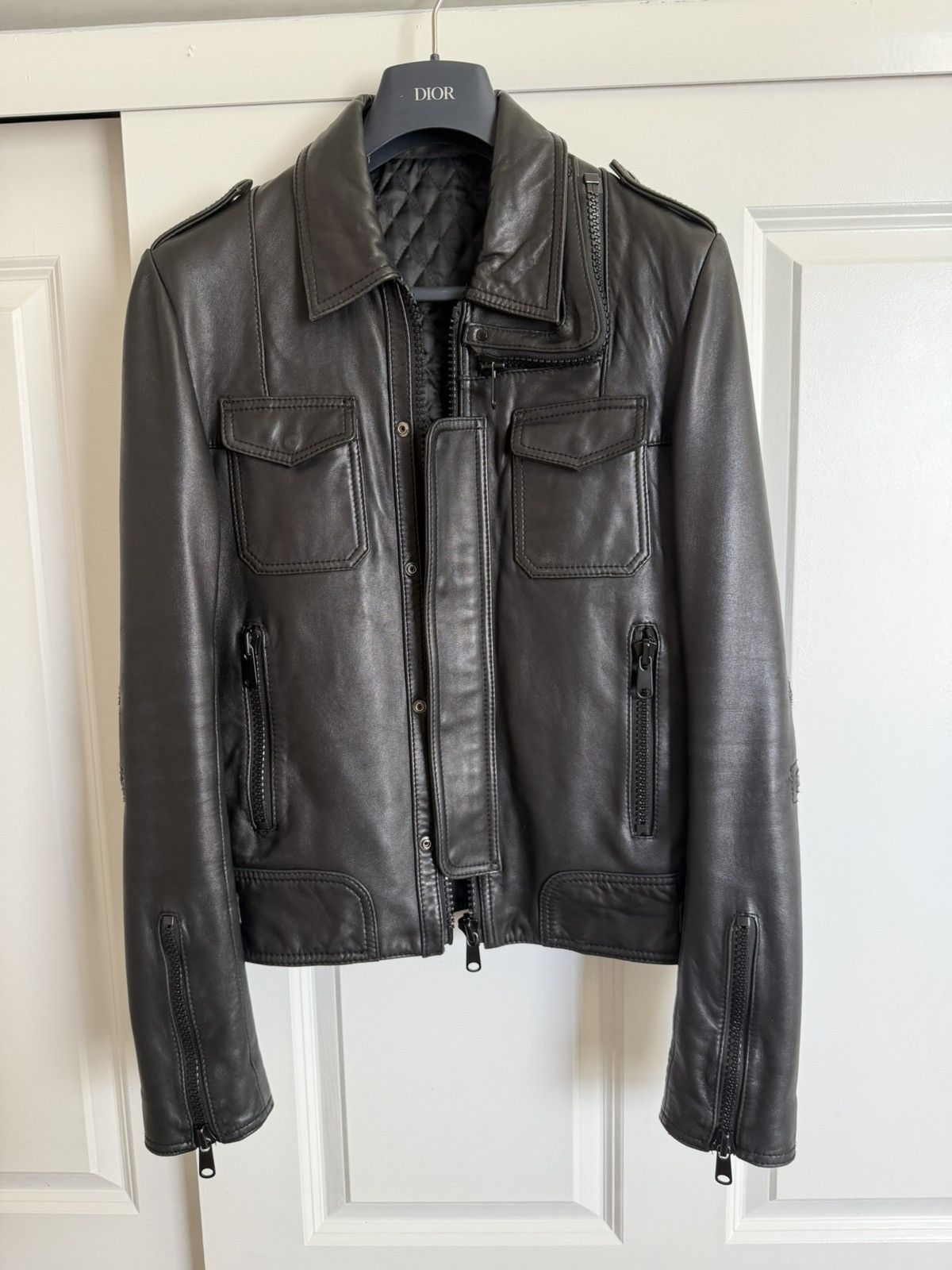 Hedi Slimane Stud Homme L-Zip Leather Jacket Size US M / EU 48-50 / 2 - 2 Thumbnail