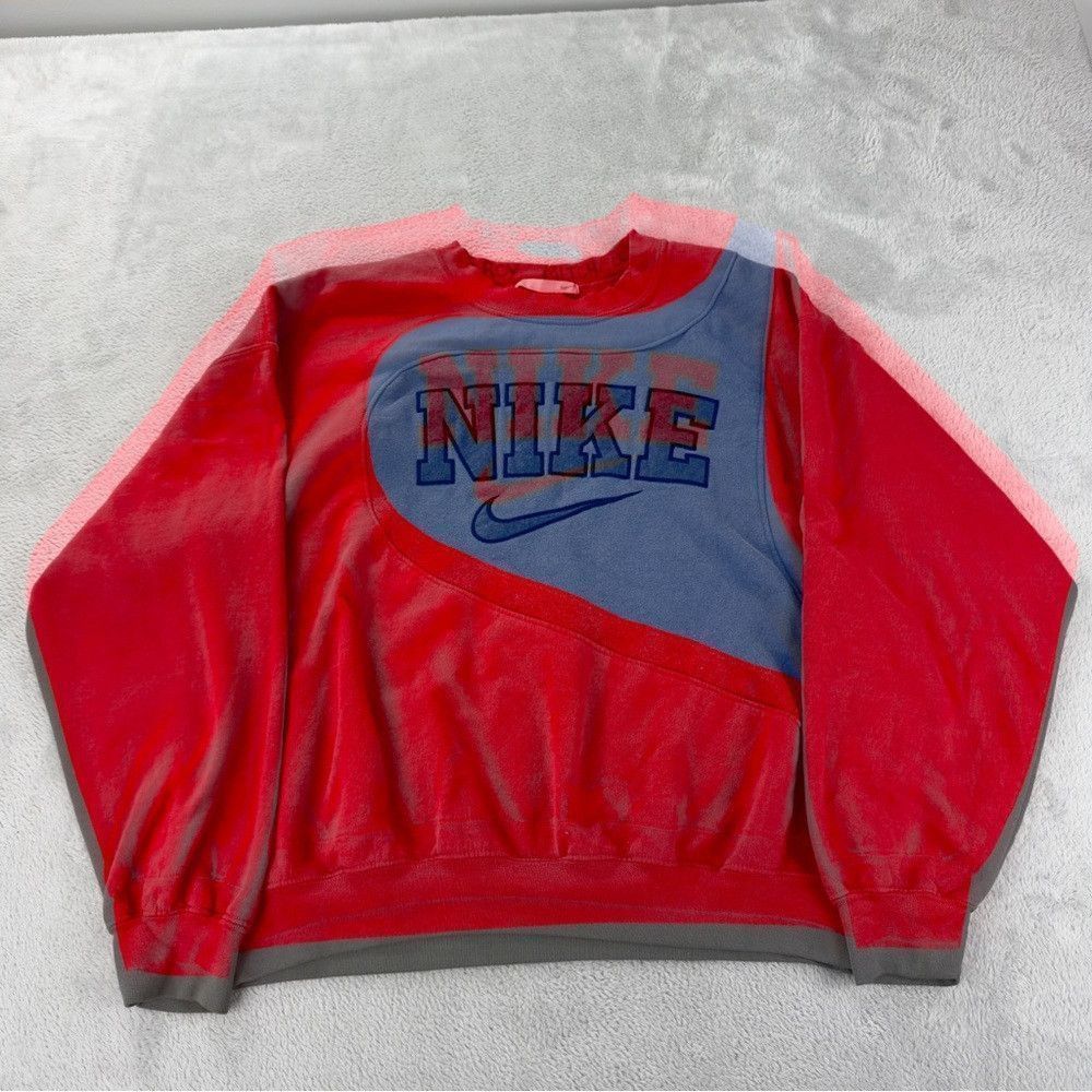 Nike Nike Rework Men's Size Large Vintage Fleece Lined Red/Blue Size US L / EU 52-54 / 3 - 1 Thumbnail