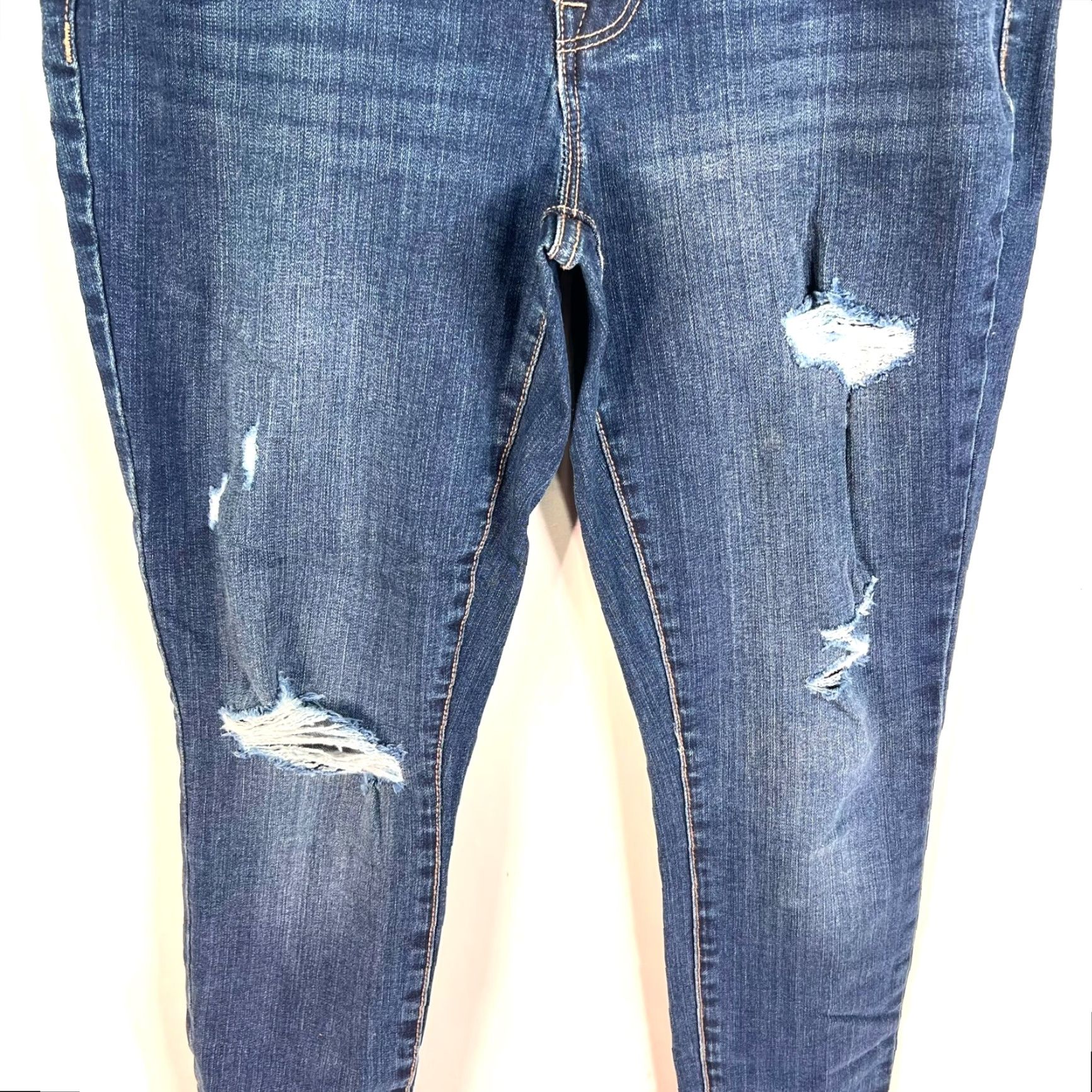 Vintage Maurices M. Jeans Denim Skinny High Rise Distressed Blue Womens Size M Jeans Size 32" / US 10 / IT 46 - 3 Thumbnail