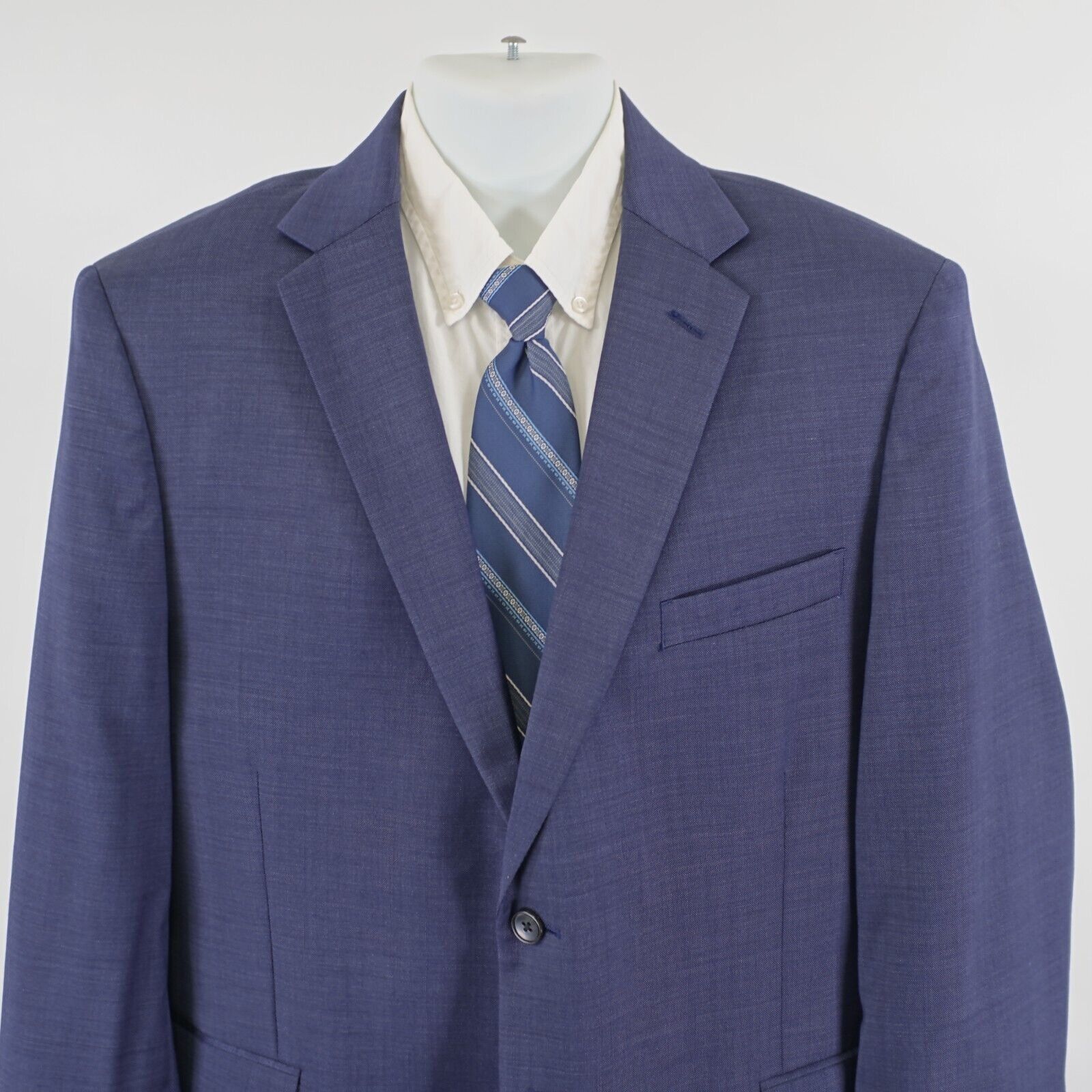 Kenneth Cole Kenneth Cole Awearness Wool Blue Birdseye 2 Button Blazer 44 Size 44S - 1 Thumbnail