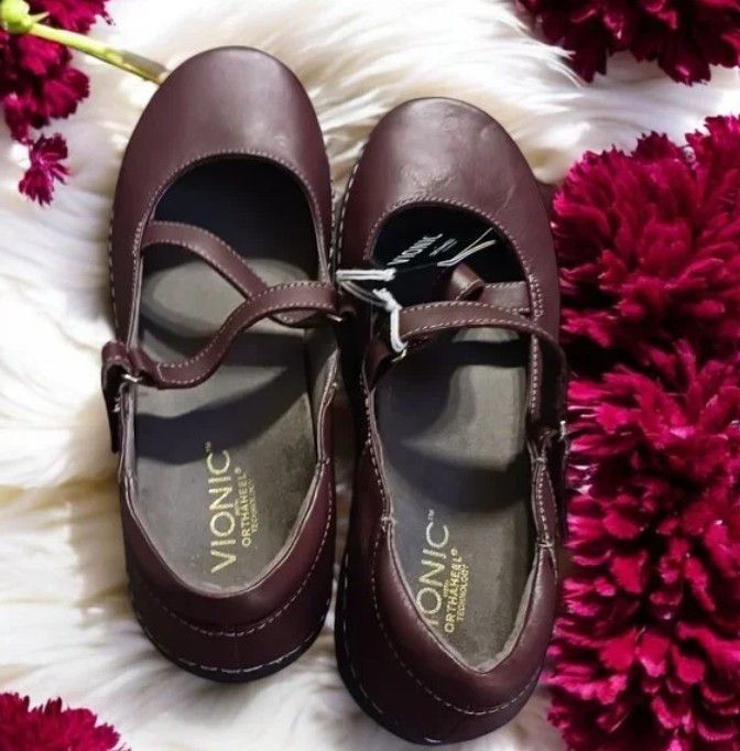 Vionic Vionic Judith Burgundy Mary Jane Flat Shoes Size 8.5 Size US 8.5 / IT 38.5 - 3 Thumbnail