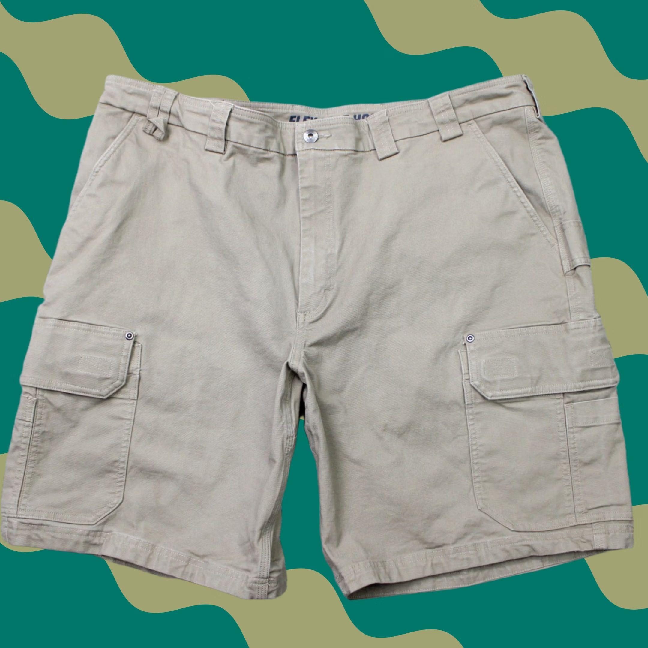 Vintage Duluth Beige DuluthFlex Fire Hose 10" Cargo Shorts Men 44 Slim/Relaxed Fit Nylon Cotton Pockets Solid (Inseam 10 in) Front Flat Front Size US 44 / EU 60 - 1 Thumbnail