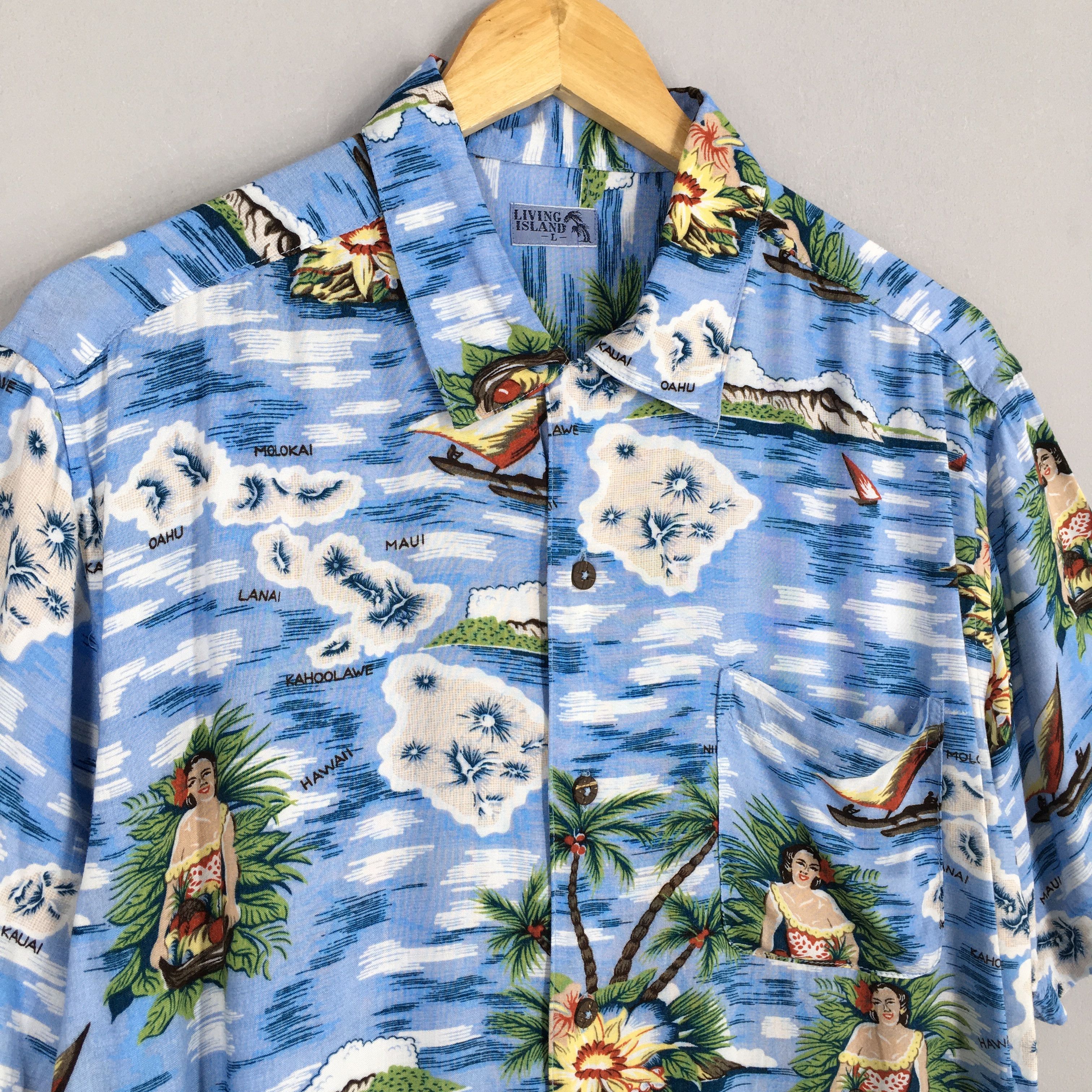 Life's a Beach Vintage Living Island Palm Tree Aloha Shirt Large Size US L / EU 52-54 / 3 - 3 Thumbnail