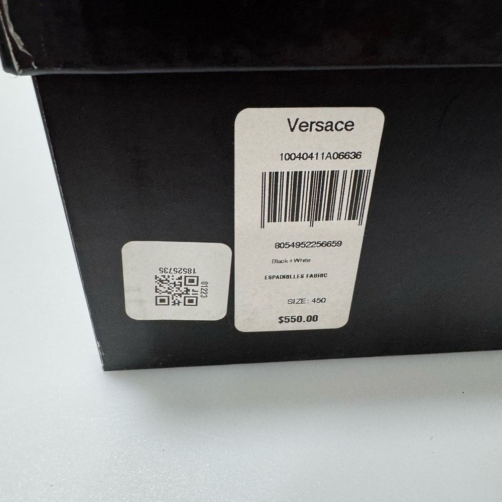 Versace Versace Logo Print Espadrilles Shoes Black White Men’s EU 45 Size US 12 / EU 45 - 7 Thumbnail