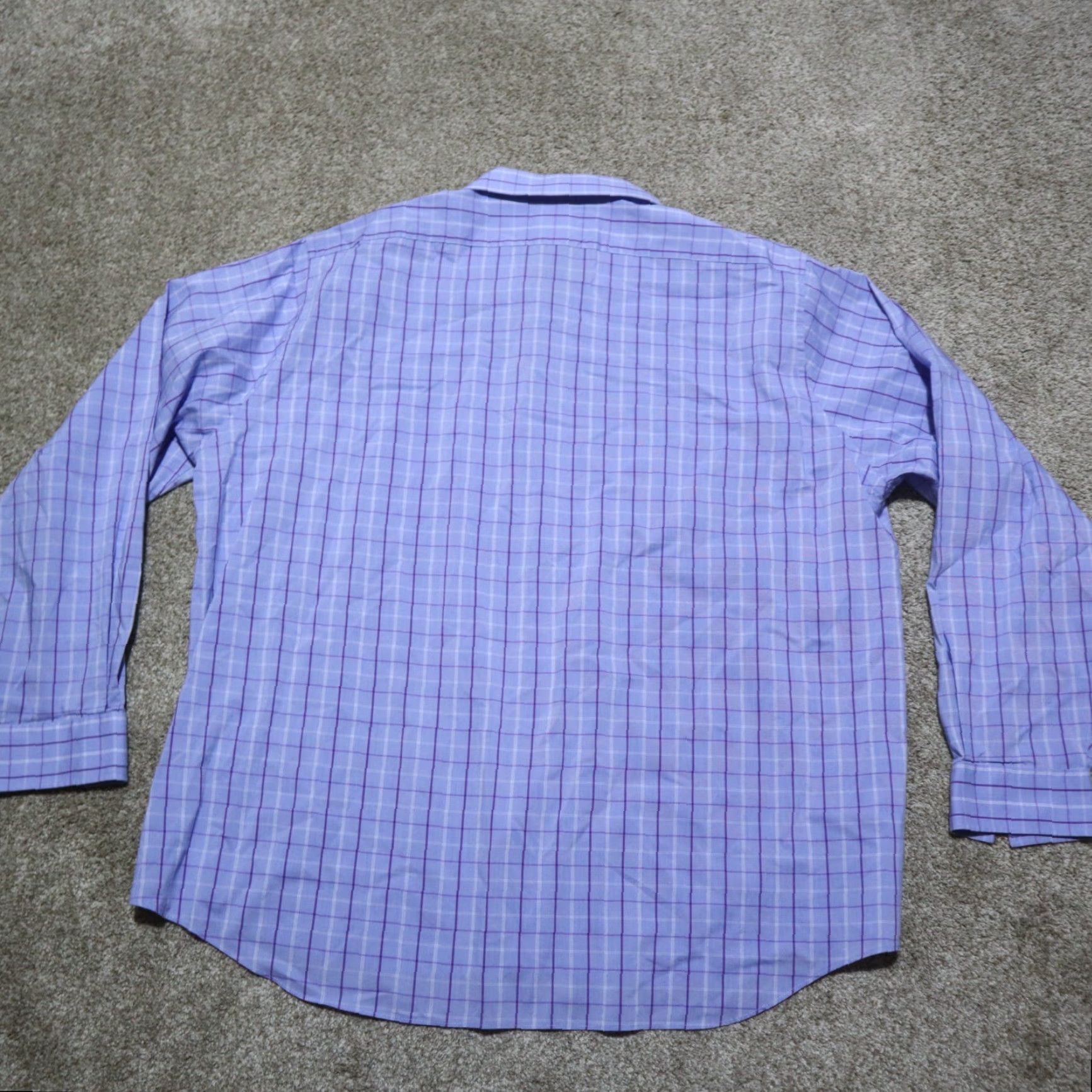 Van Heusen VanHeusen Shirt Regular Men’s Button-Up Long Sleeve Blue Plaid Size 18.5 36/37 Comfort Wrinkle Resistant Fall Winter Spring Summer 4 Seasons Size US XXL / EU 58 / 5 - 8 Thumbnail