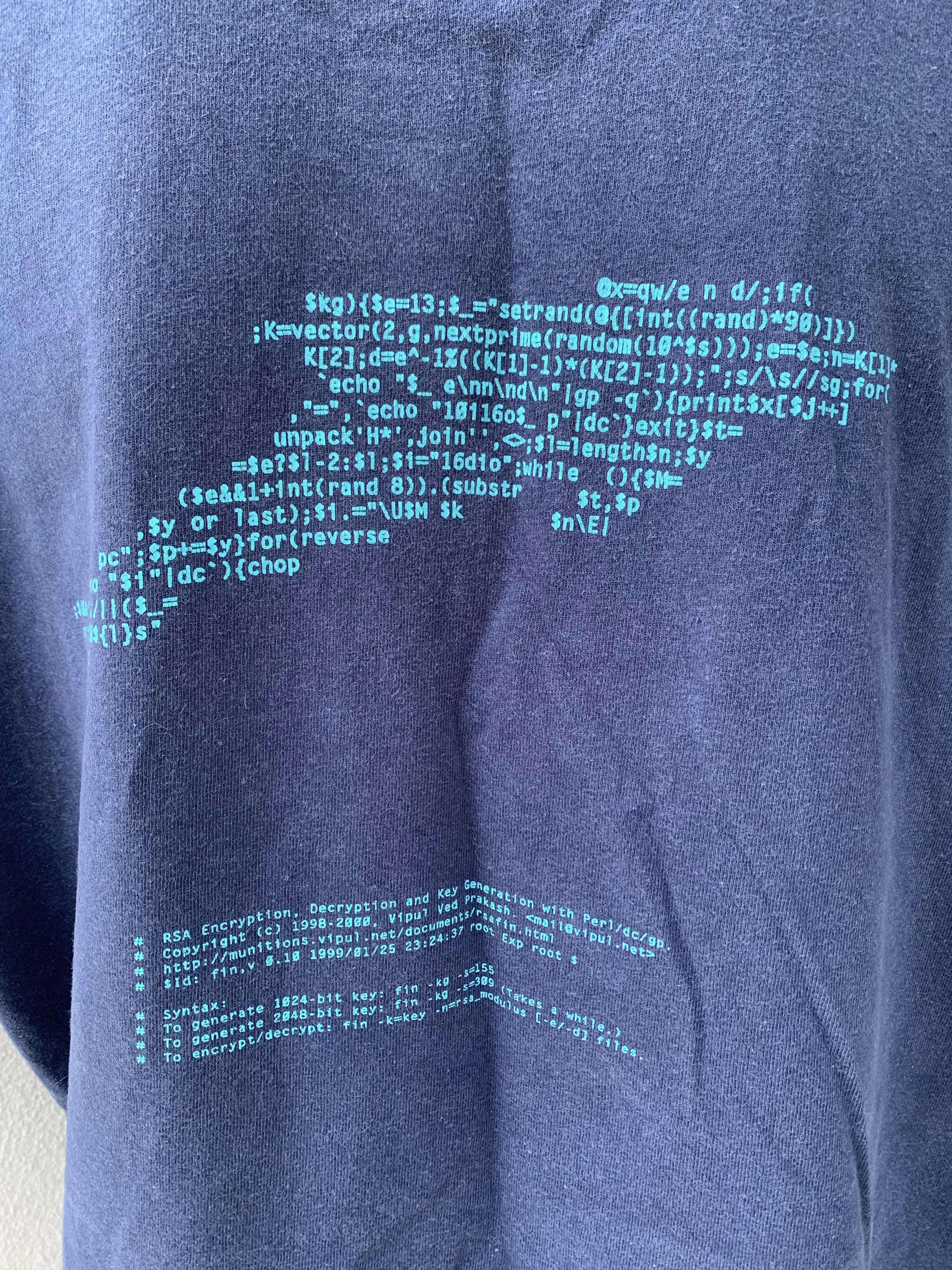 Hanes × Vintage Vipul Ved Prakash RSA encryption t shirt Size US XL / EU 56 / 4 - 7 Thumbnail