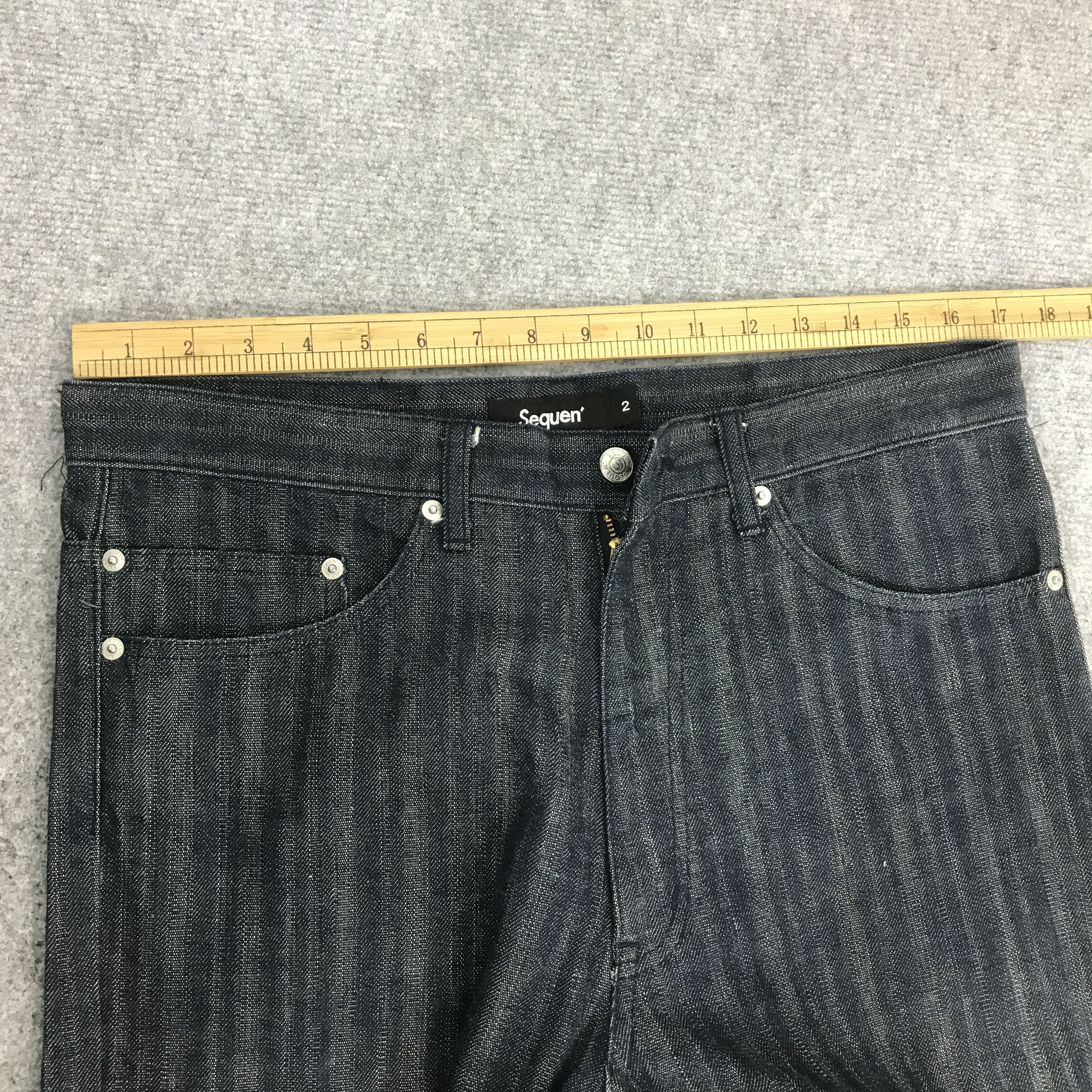 Japanese Brand BAGGY STRIPED STYLE SEQUEN JAPAN DENIM K54B10 Size US 34 / EU 50 - 8 Thumbnail
