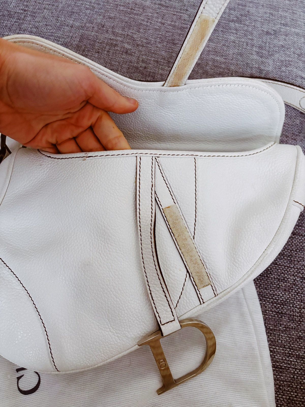 Dior Vintage Dior Saddle off white leather bag John Galliano era Size ONE SIZE - 11 Thumbnail