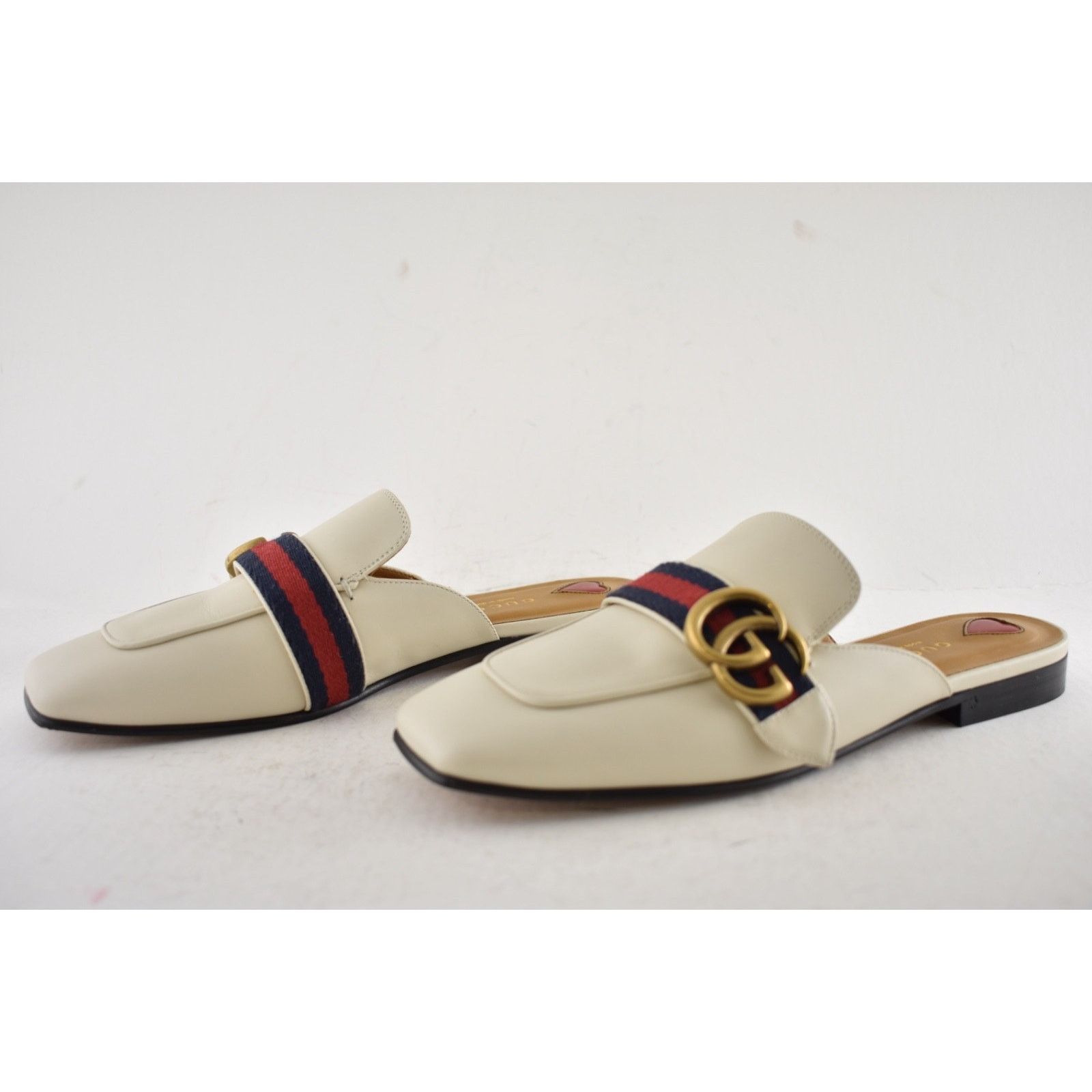Gucci White Gold GG Slide Loafer Mule Slipper Backless Flats 36.5 Size US 6.5 / IT 36.5 - 12 Thumbnail