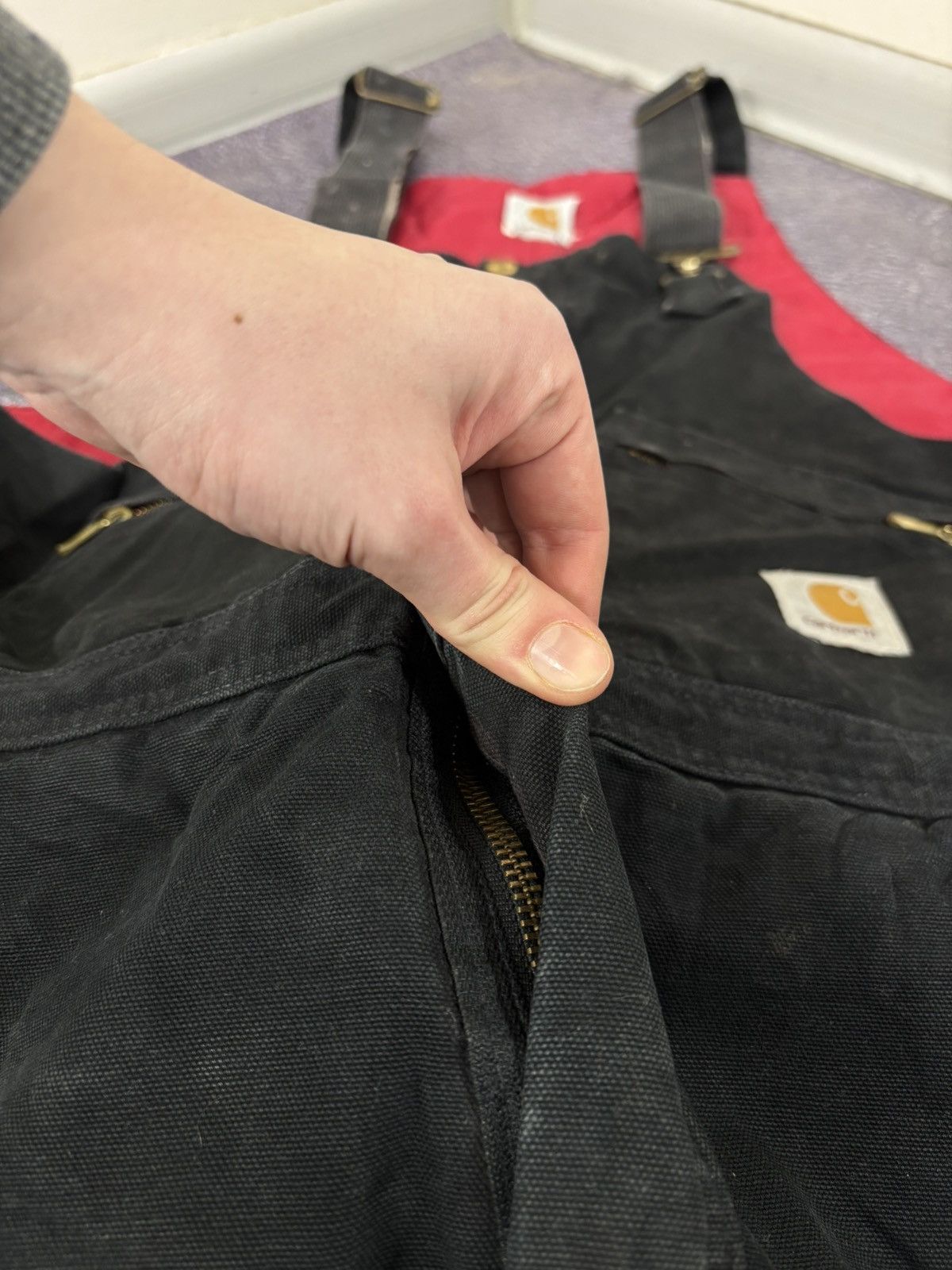 Carhartt Vintage Carhartt Bib Overalls Quilted Lined R04 BLK Canvas Size US 38 / EU 54 - 13 Thumbnail
