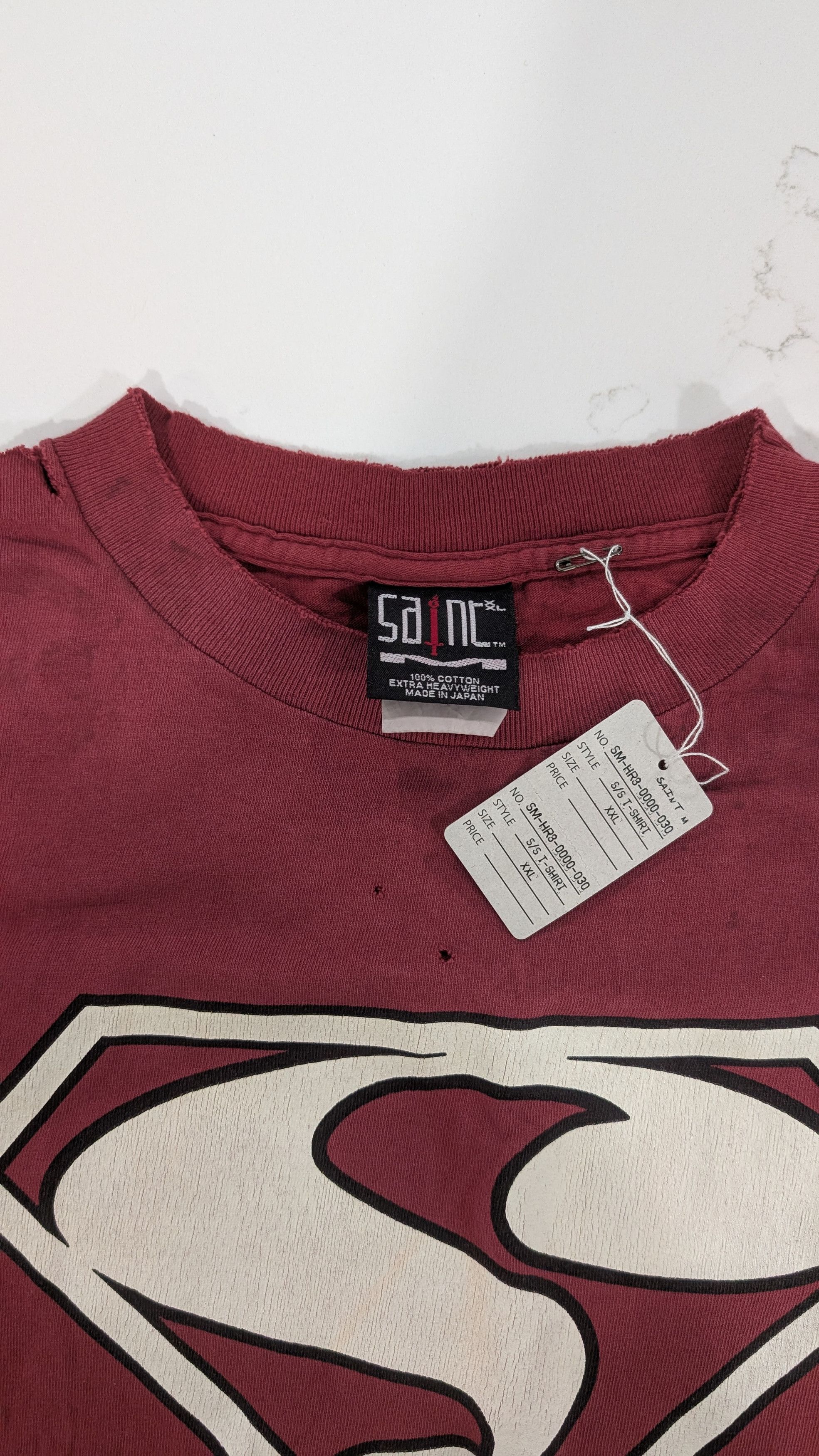 Saint Michael Saint Mxxxxxx Saint Superman Distressed T-Shirt Size 2XL Size US XXL / EU 58 / 5 - 5 Thumbnail