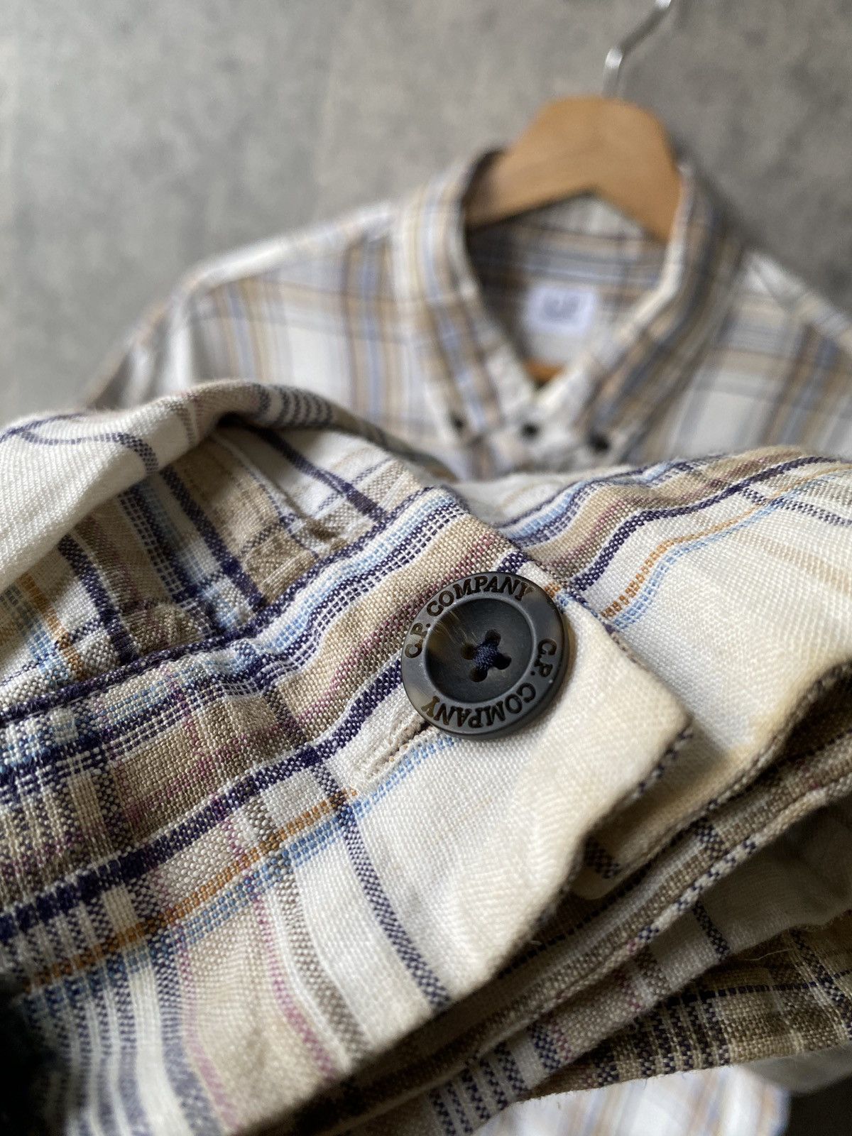 Vintage C.P Company Tartan Design Zipper Button Up Shirt