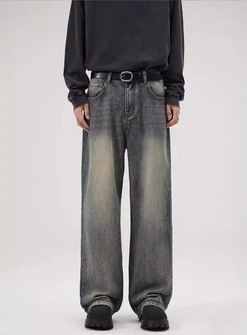 Japanese Brand × Jean Men's straight baggy trendy casual distressed wide-leg jeans Size US 32 / EU 48 - 2 Thumbnail