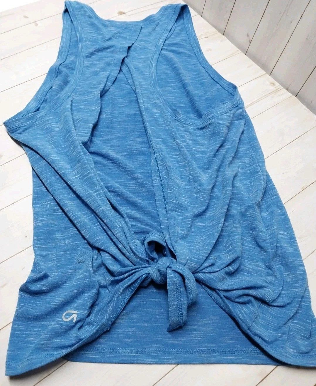 Gap Gap Fit Breathe Women XS Marled Blue Tie Back Knot Tank Size XS / US 0-2 / IT 36-38 - 6 Thumbnail