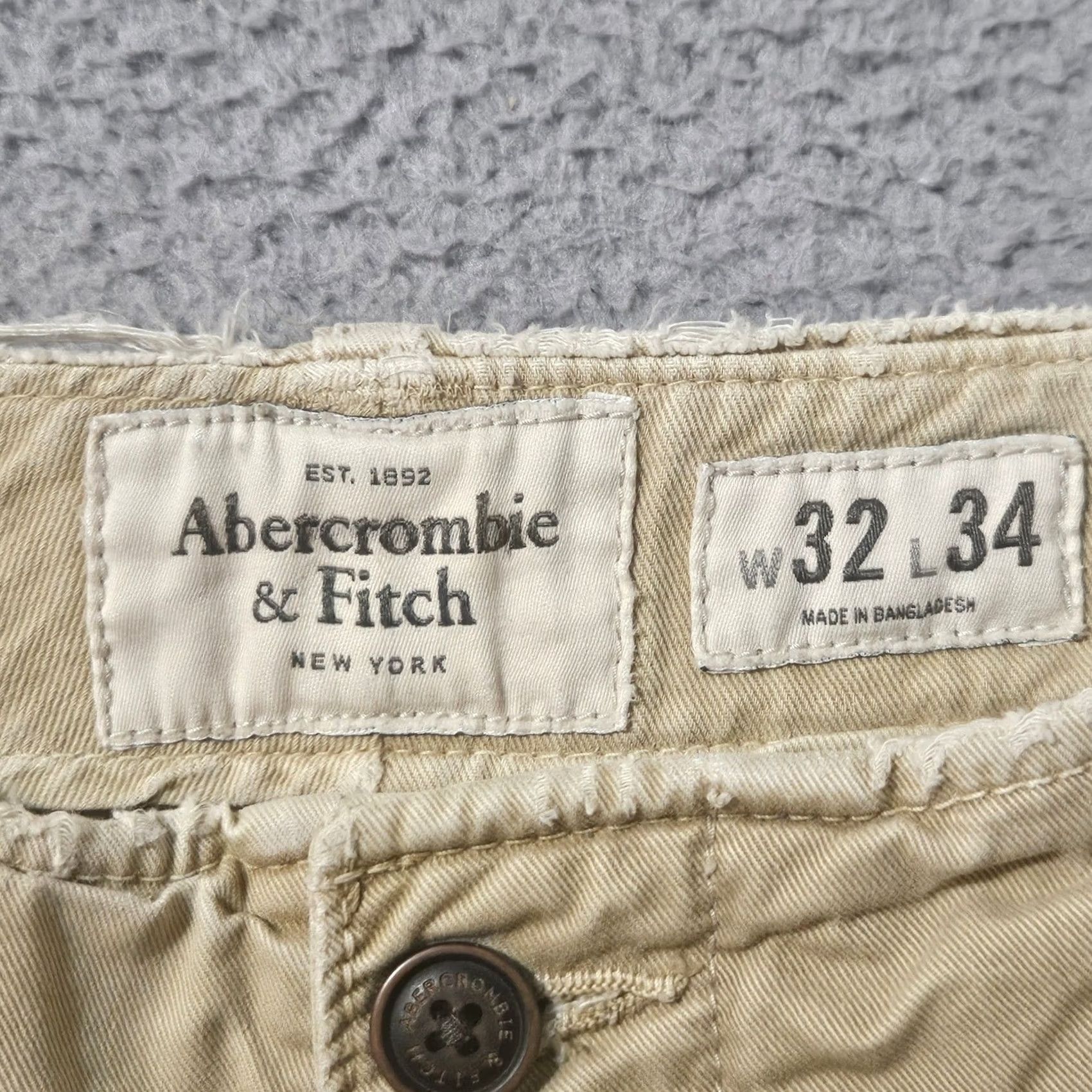 Abercrombie & Fitch Abercrombie & Fitch Cargo Pants Men's Size 32 x 34 Khaki Tan Distressed Cotton Size US 32 / EU 48 - 4 Thumbnail