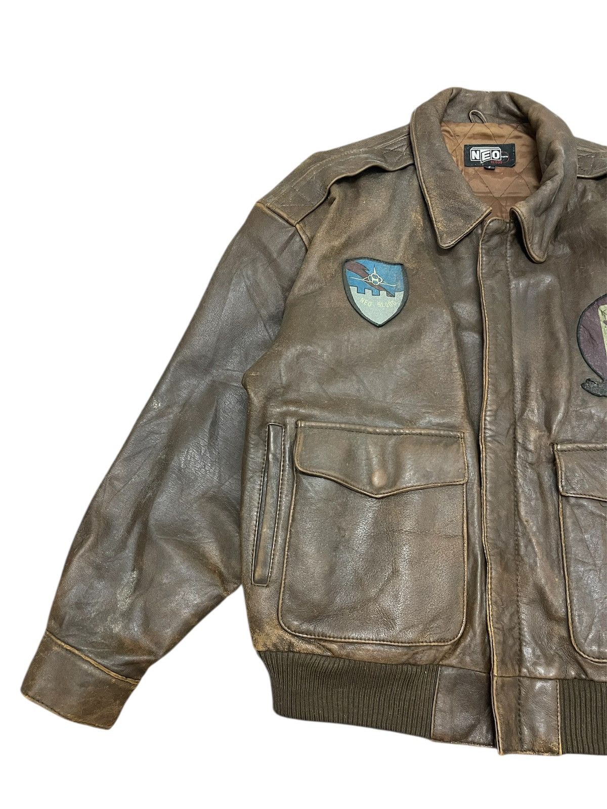 Leather Vintage Neo Blood Patches Leather Flight Jacket Size US M / EU 48-50 / 2 - 3 Thumbnail