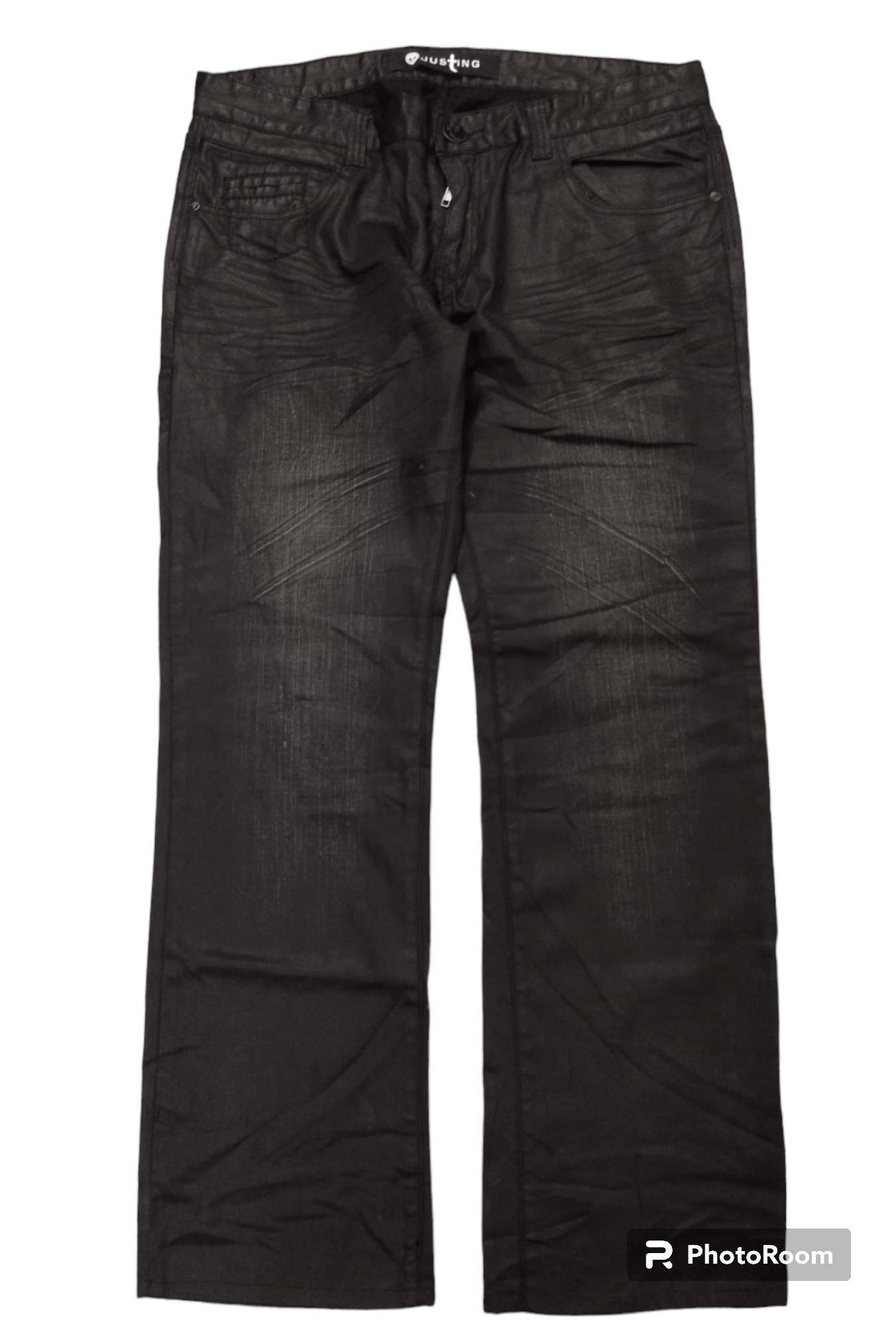 image of Hype x Waxed Sick Black Waxed Justing Denim Pants, Men's (Size 36)