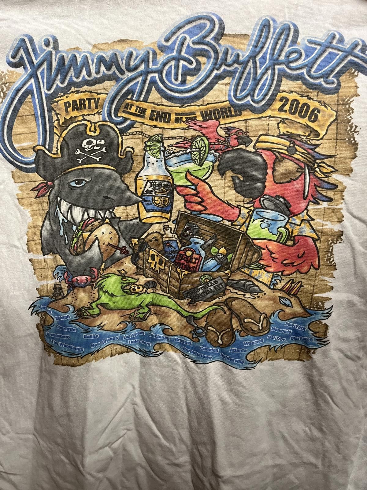 Designer Jimmy Buffett Tour T-shirt Parrots of the Caribbean 2006 -XL Size US XL / EU 56 / 4 - 5 Thumbnail
