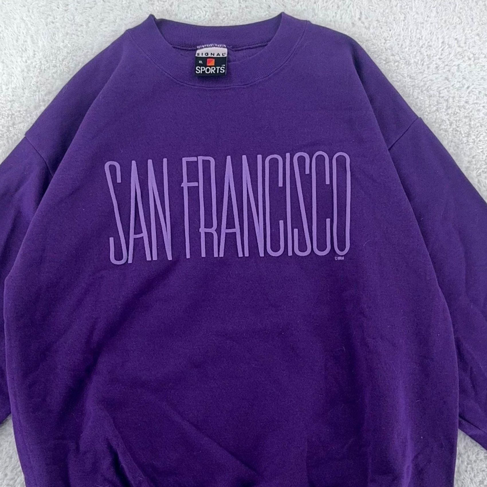 Vintage VINTAGE San Francisco California Sweatshirt Mens M Purple Graphic Print Pullover City Retro University 90s 80s Size US M / EU 48-50 / 2 - 2 Thumbnail