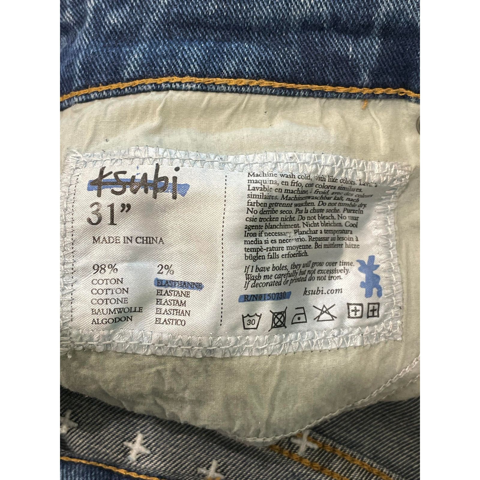 Ksubi Ksubi "Van Winkle Half Way" Light Wash Blue Jeans Size US 31 - 5 Thumbnail