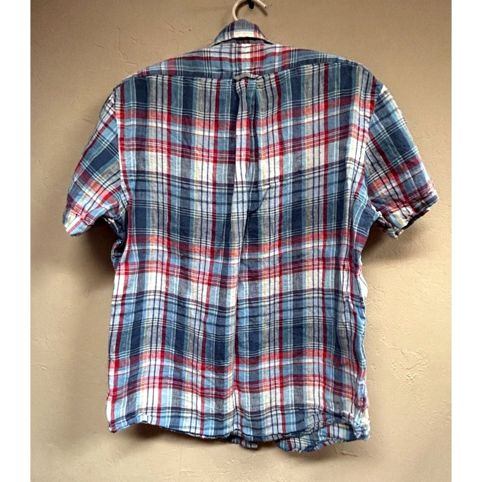 Ralph Lauren Ralph Lauren Mens Button Down Short Sleeve Linen Plaid Shirt Multicolor Sz Small Size US S / EU 44-46 / 1 - 2 Thumbnail