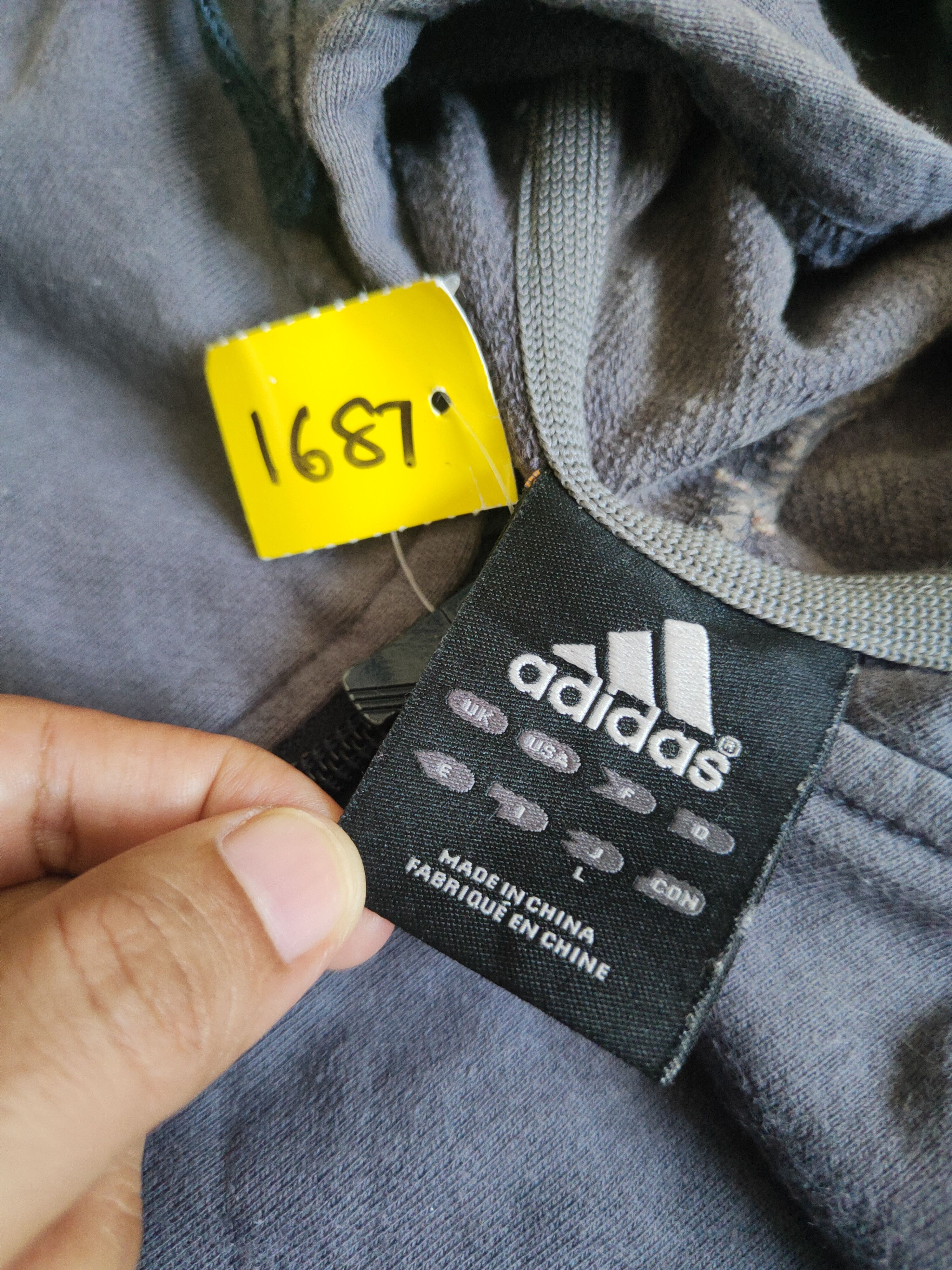 Adidas DL Adidas Dark Gray Hoodie Sweaters #1687 Size US L / EU 52-54 / 3 - 13 Thumbnail