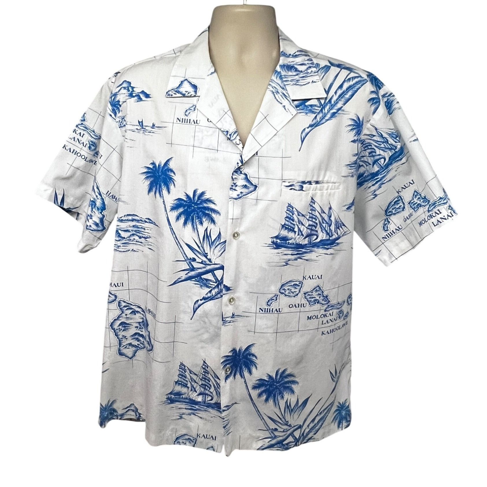 Vintage Kai Nani Vintage Hawaii Aloha Nautical Button Up Shirt Size US XL / EU 56 / 4 - 1 Thumbnail