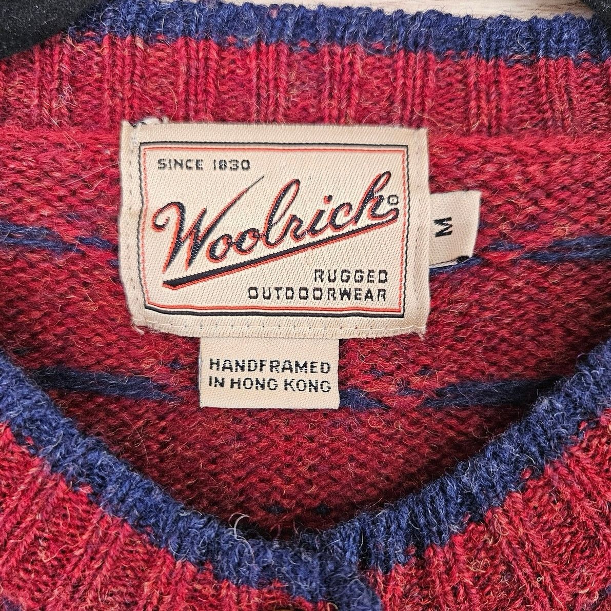 Woolrich Woolen Mills Vtg Woolrich Hand Frame Red Wool Button Sweater Size M / US 6-8 / IT 42-44 - 2 Thumbnail