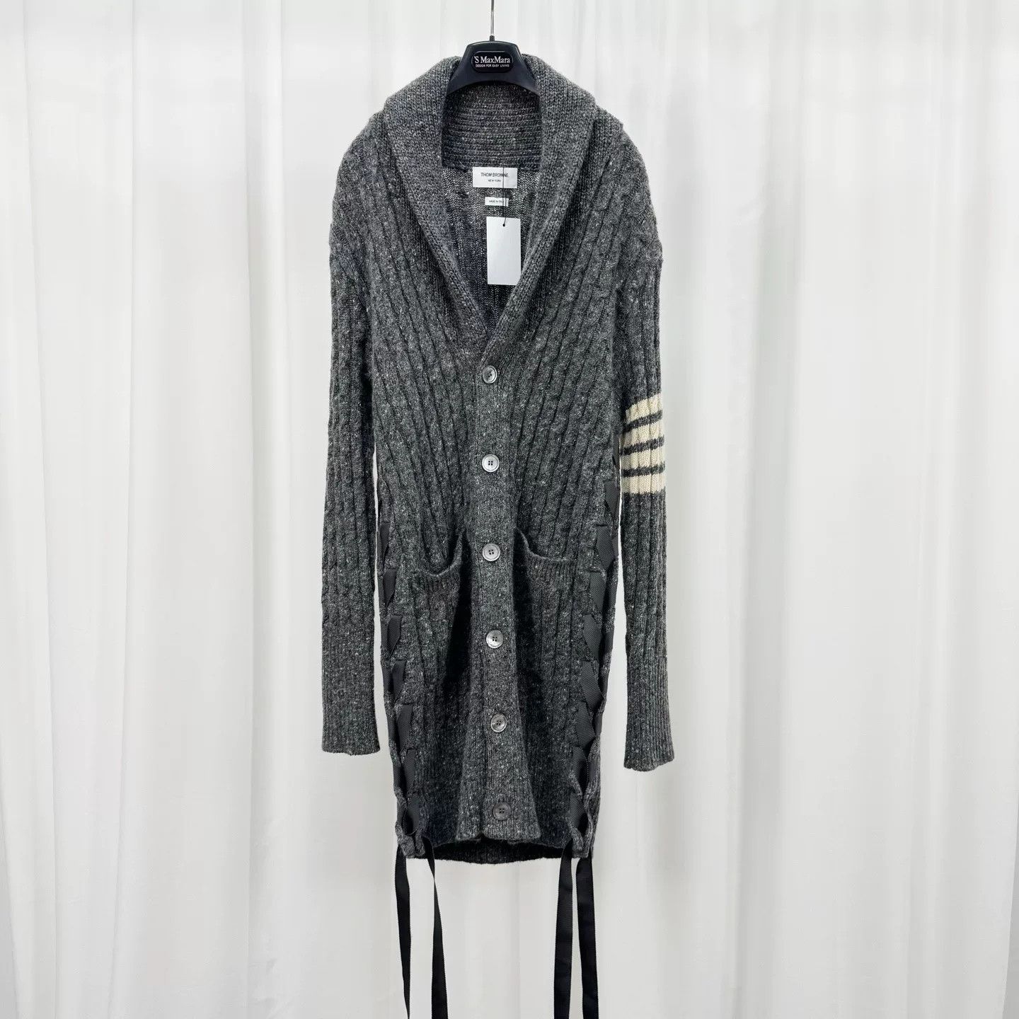 Thom Browne thom browne long cable knit cardigan Size US S / EU 44-46 / 1 - 1 Thumbnail