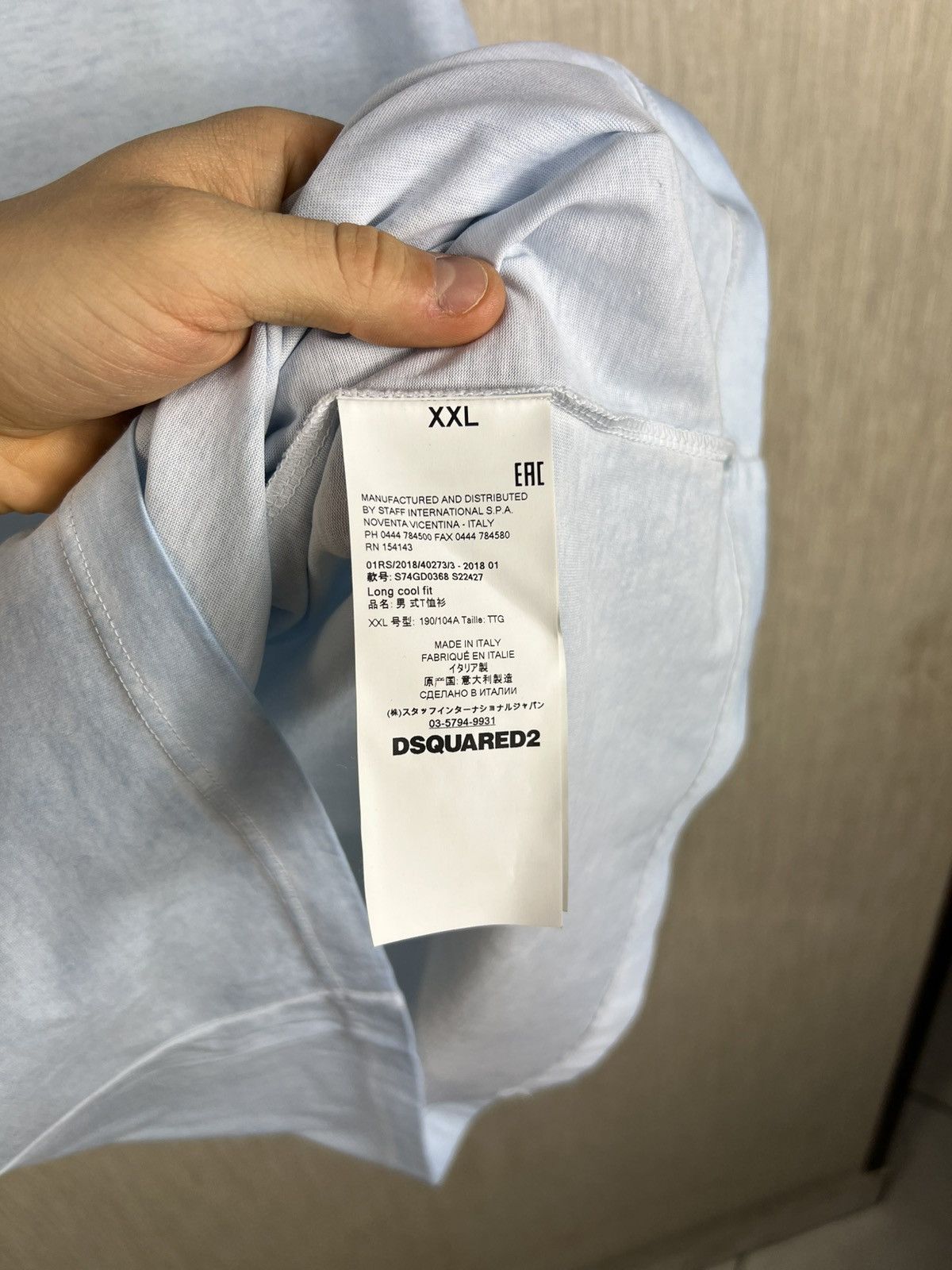 Dsquared2 Dsquared2 light blue t-shirt distressed central logo tee Size US XXL / EU 58 / 5 - 14 Thumbnail