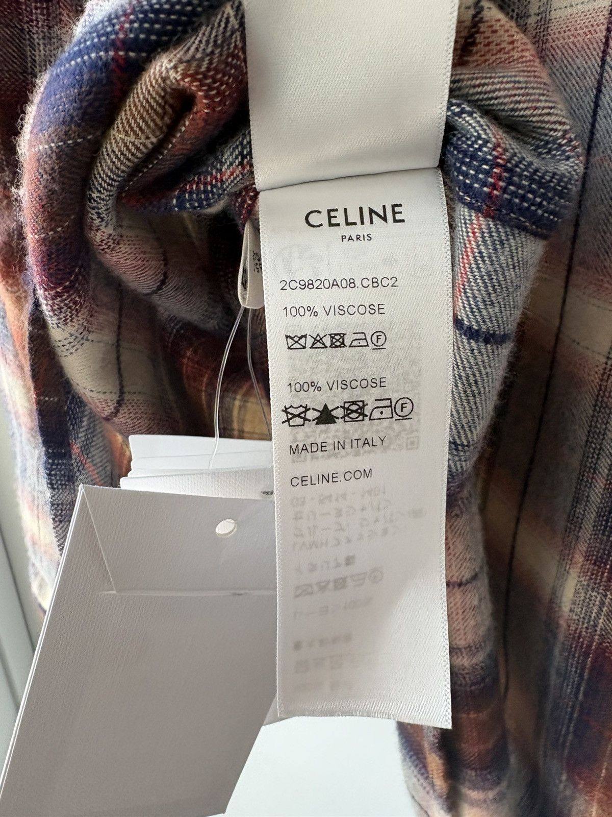 Celine Celine Vanilla, Navy, & Red Flannel Hedi Slimane Size US XL / EU 56 / 4 - 8 Thumbnail