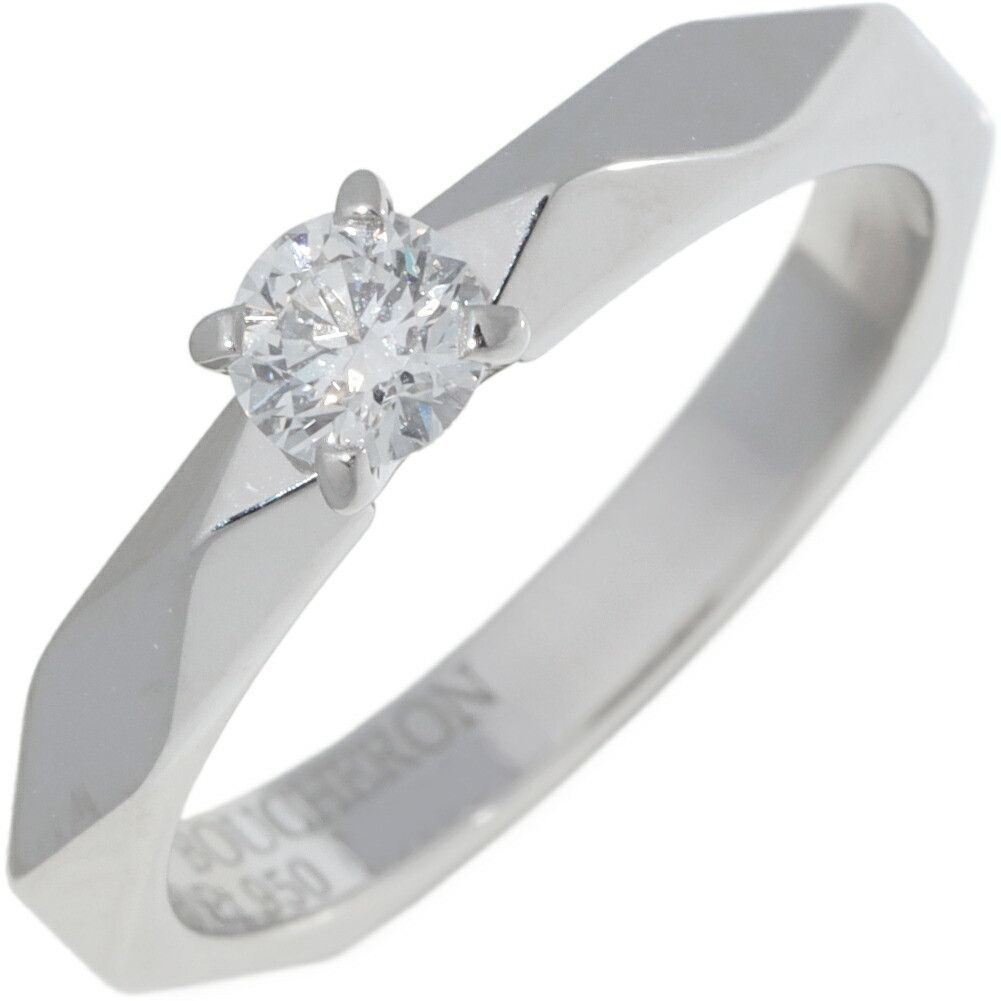 Other Boucheron Boucheron Facette Pt950 Diamond Ring Leather Ring JSL00001 DUTY FREE for USA Size ONE SIZE - 1 Thumbnail