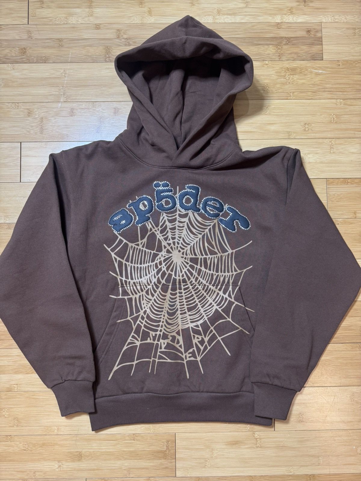 Sp5der SP5DER BROWN RHINESTONE OG WEB HOODIE - SIZE SMALL Size US S / EU 44-46 / 1 - 2 Thumbnail