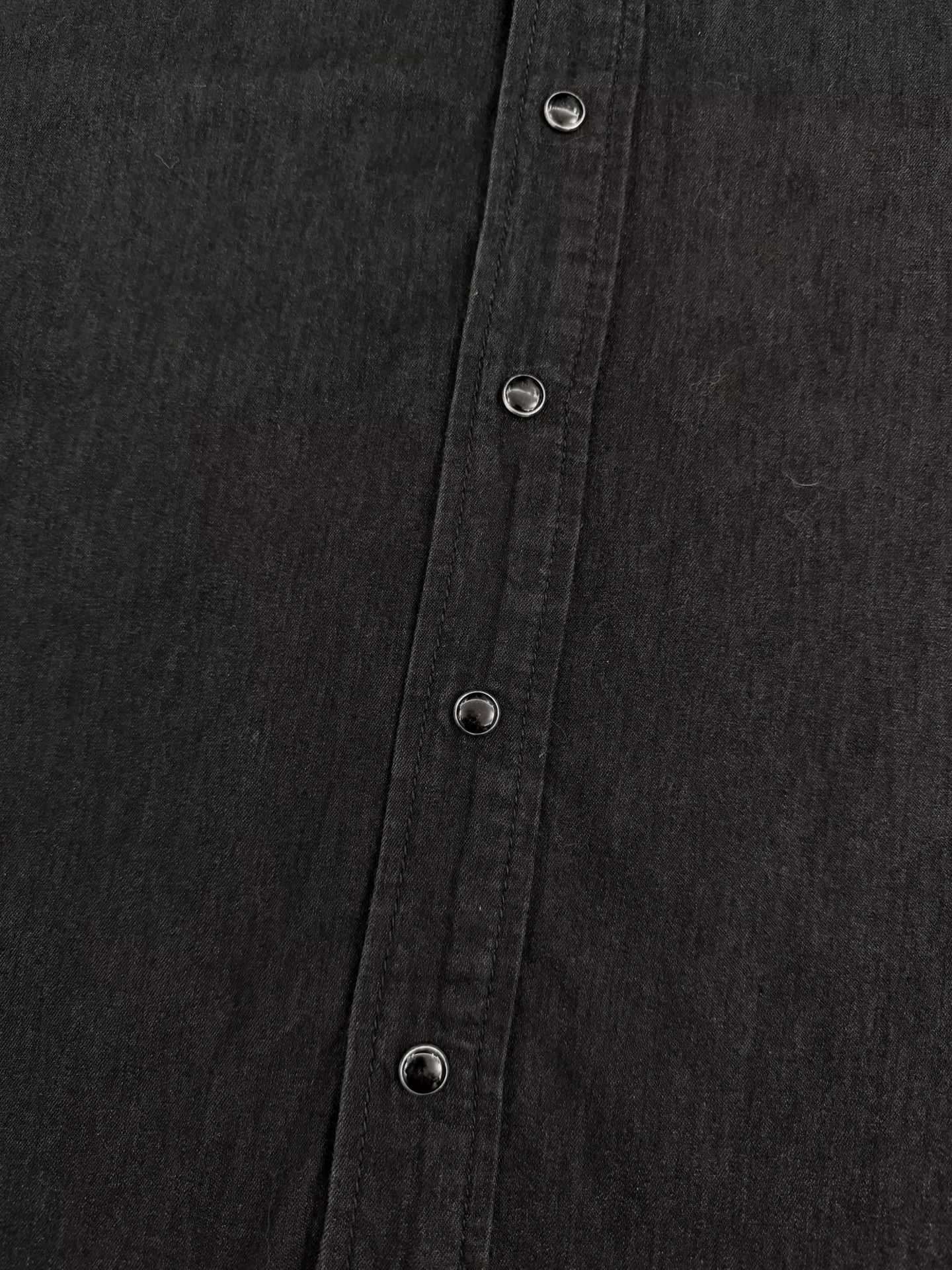 Saint Laurent Paris SLP Hedi Slimane Suede & Denim Western Shirt Black M Size US M / EU 48-50 / 2 - 6 Thumbnail