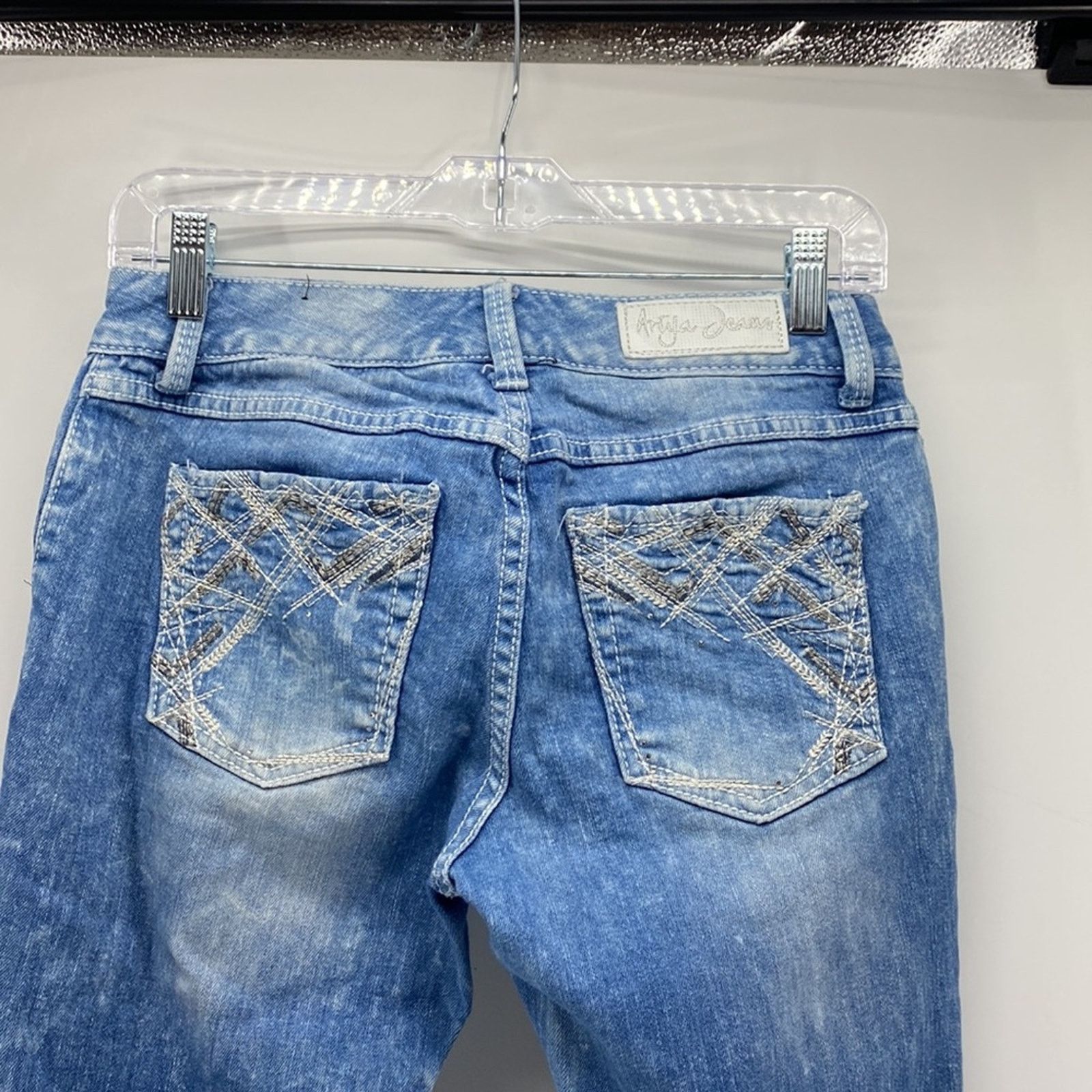 Other Ariya Vintage Y2K deconstructed lowrise flare jeans sz 7/8 Size 26" / US 2 / IT 38 - 10 Thumbnail