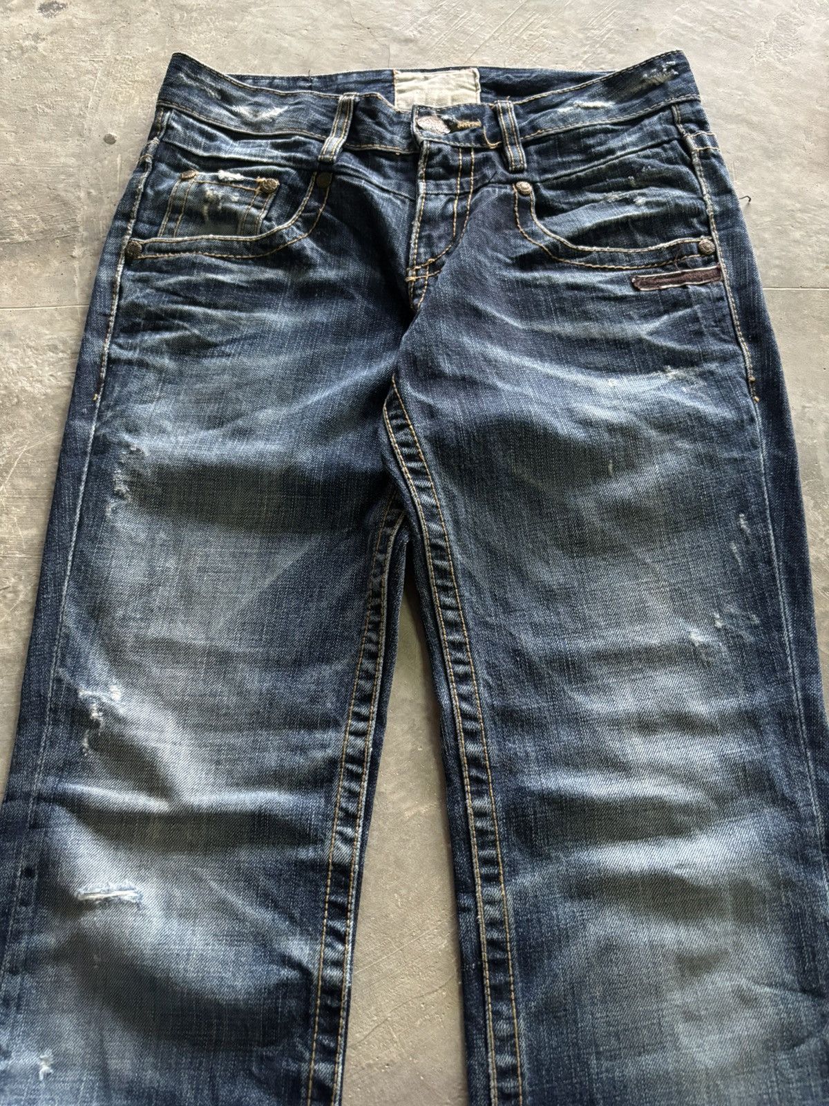 If Six Was Nine y2k lolita distressed style sick stone wash japanese jeans Size US 31 - 2 Thumbnail