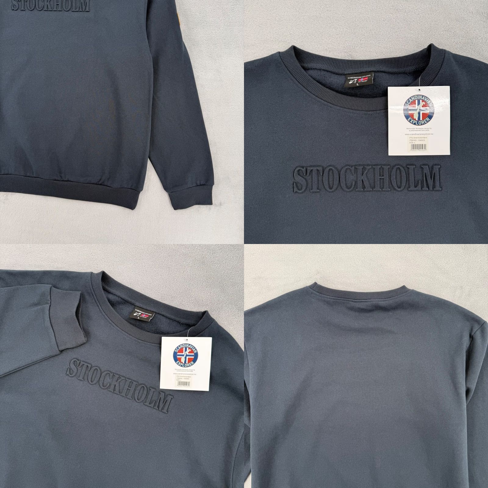Vintage Scandinavian Explorer Sweatshirt Mens Navy Crew Neck Fleece Pullover L Size US L / EU 52-54 / 3 - 9 Thumbnail