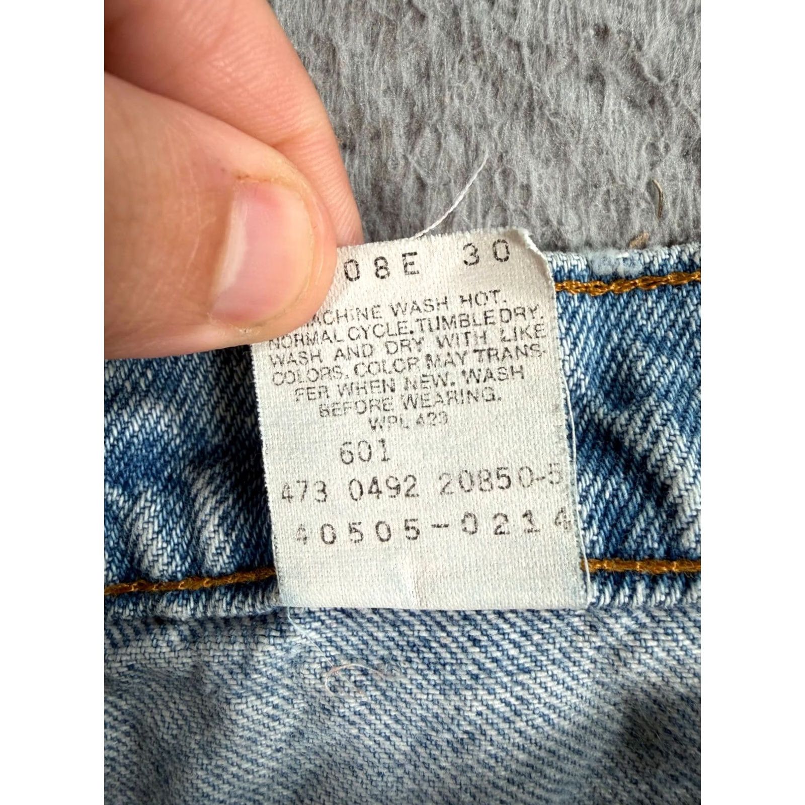 Levi's VINTAGE Levi’s 505 Jeans Men 32x30 Blue Denim Straight Logo Pockets 90s Orange Tab H Size US 34 / EU 50 - 4 Thumbnail
