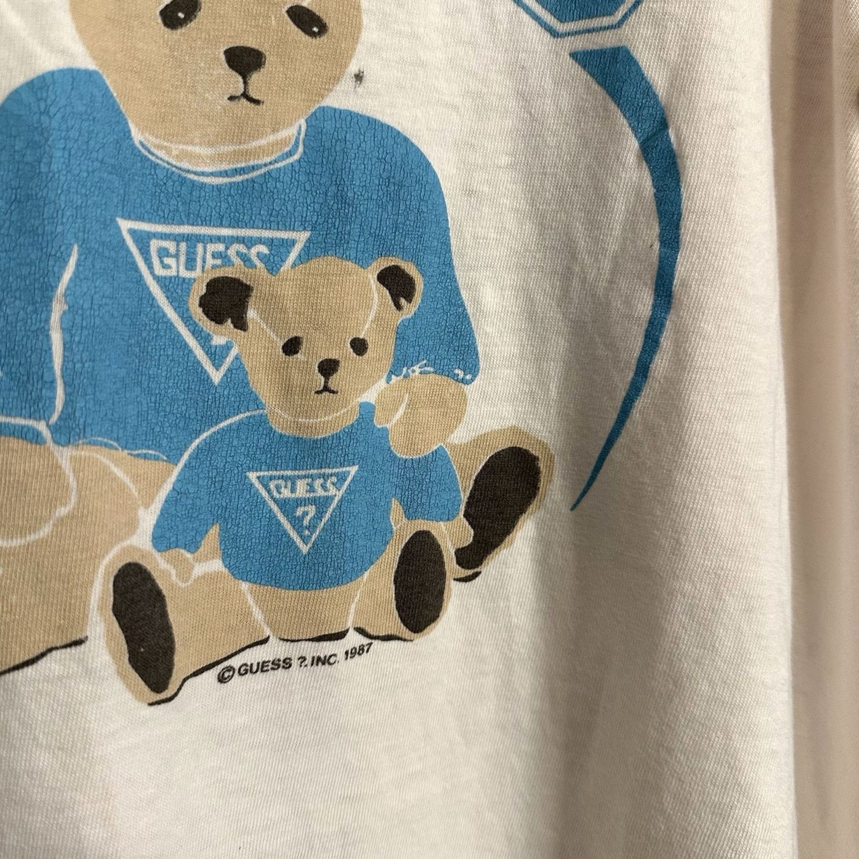 Guess VINTAGE Guess By Marciano Bear T Shirt Pink XL 80s 90s Mens Short Sleeve Crew Neck Cotton Logo Distressed Size US XL / EU 56 / 4 - 3 Thumbnail