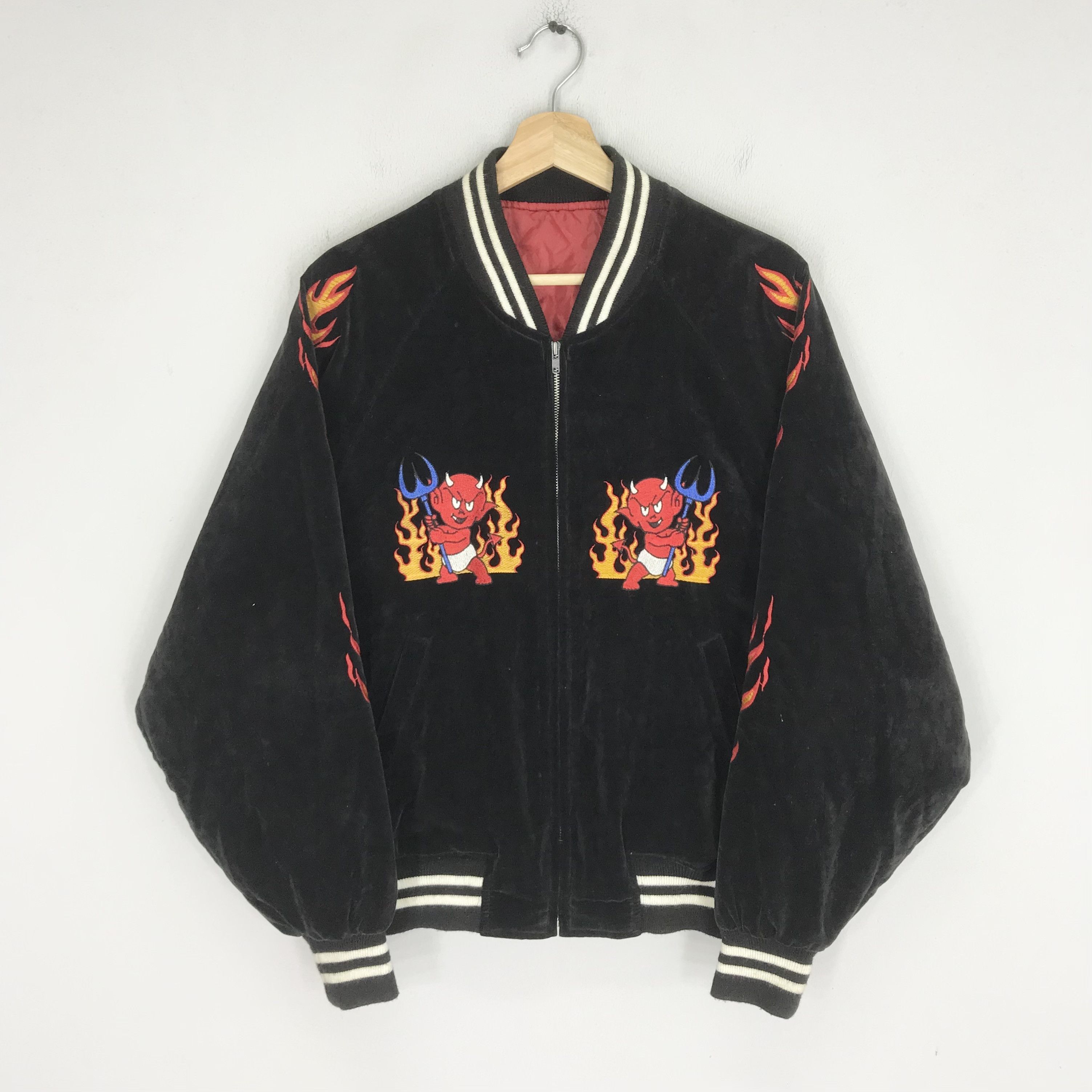 Tedman Vintage 90s Sukajan Souvenir Velvet Bomber Jacket Tedmans Size US M / EU 48-50 / 2 - 3 Thumbnail