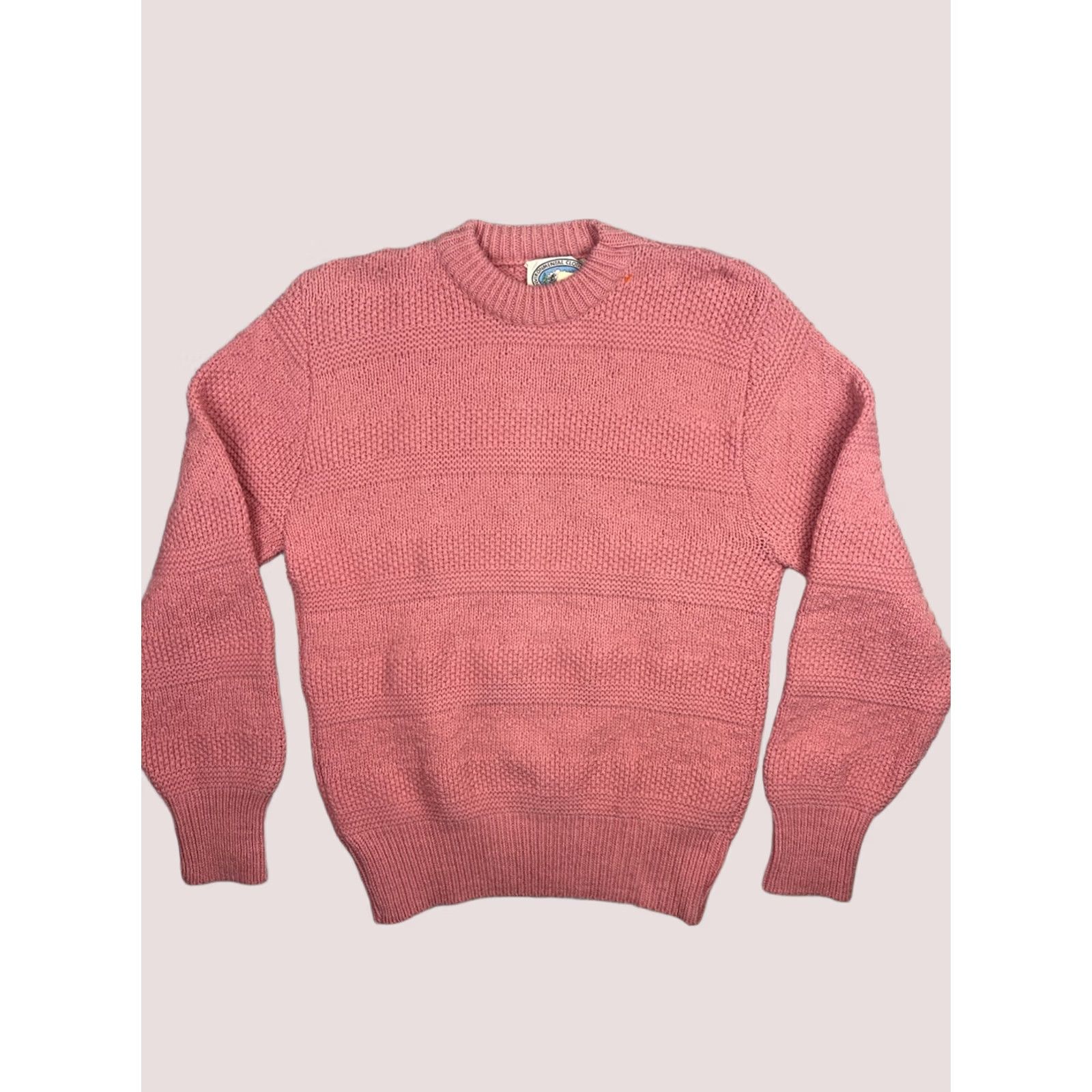 CO VINTAGE Environmental Clothing Co Sweater Mens Large Pink Knit Long Sleeve Made In USA Size US L / EU 52-54 / 3 - 1 Thumbnail