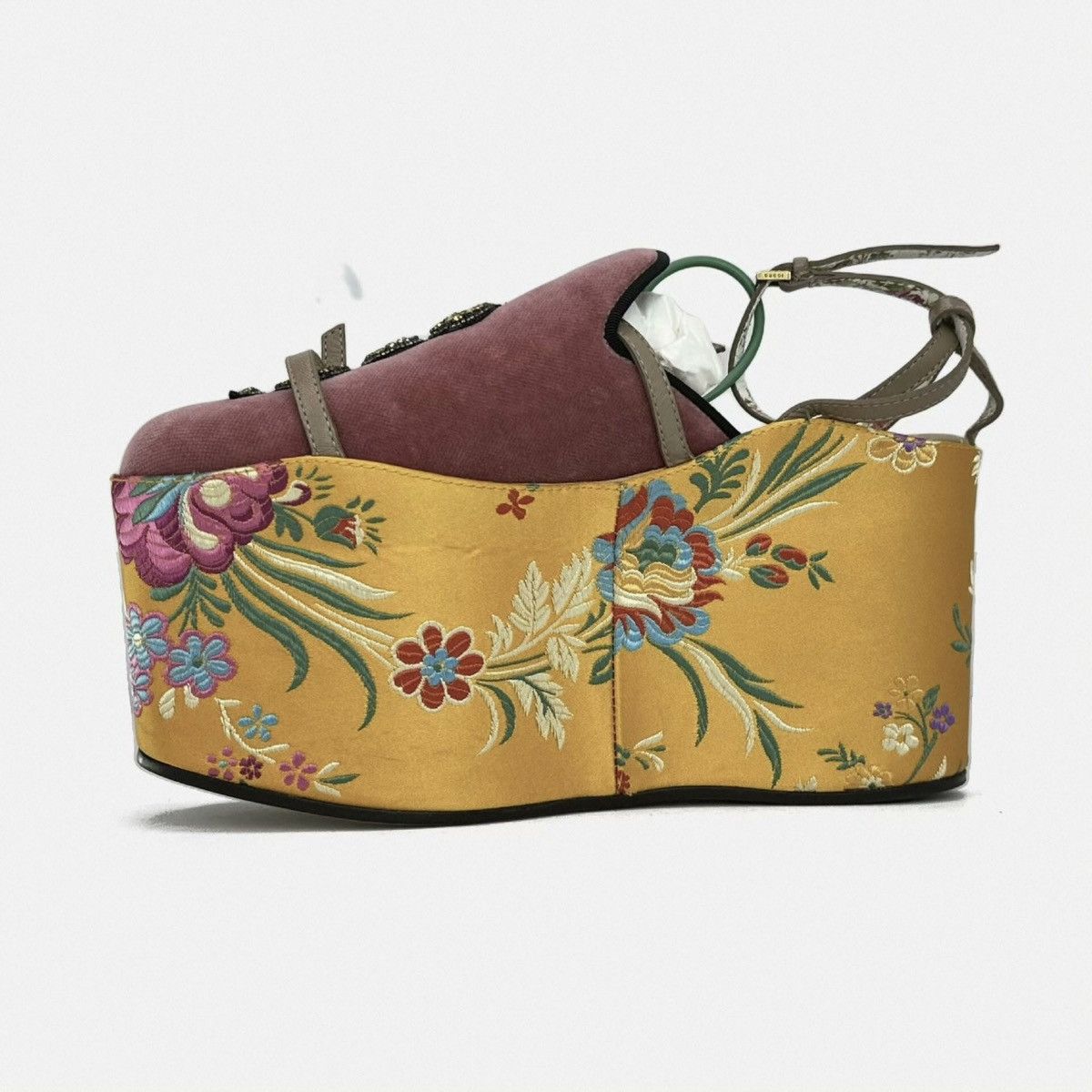 Gucci Gucci Runway Two Way Kingsnake Velvet Mules Size US 6 / IT 36 - 4 Thumbnail