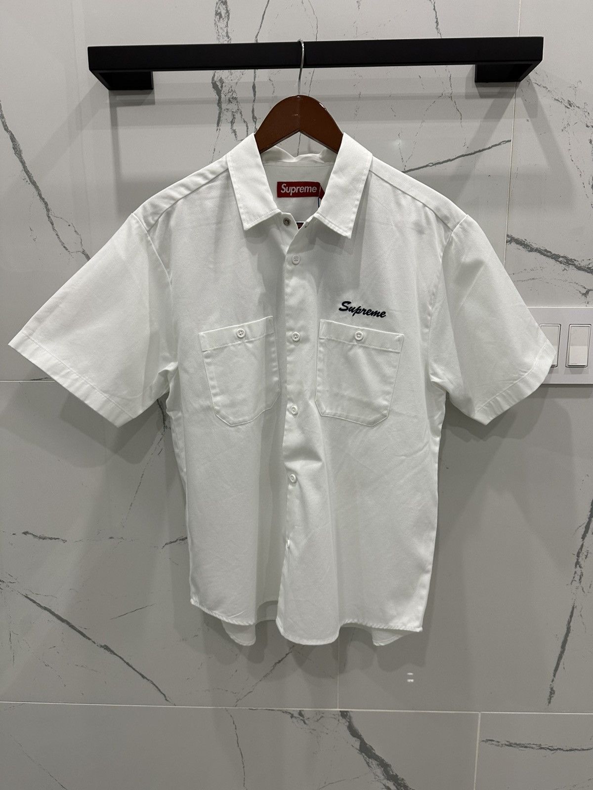 Supreme Zip Up Work Shirt White Medium