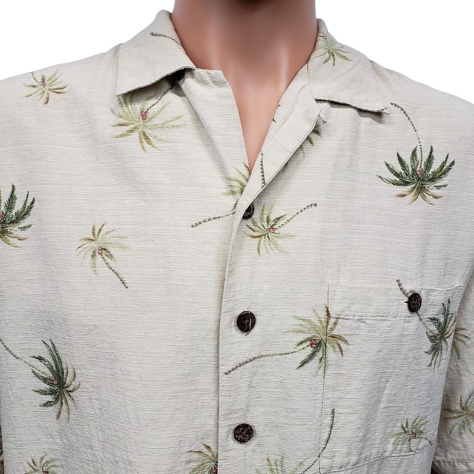 Other Luau Camp Shirt Hawaiian Silk Cotton Coconut Button Palms XL Size US XL / EU 56 / 4 - 3 Thumbnail