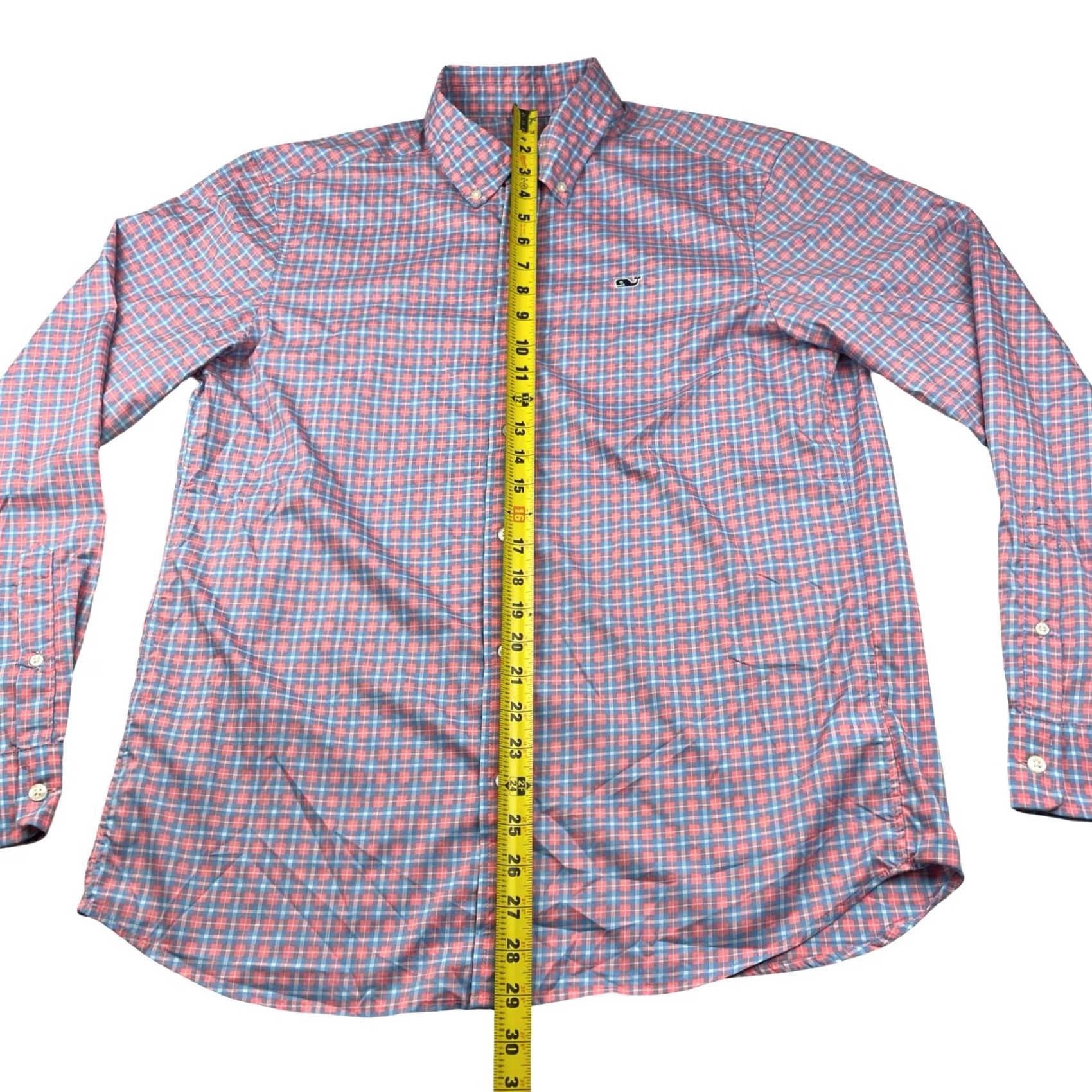 Vineyard Vines Vineyard Vines Shirt Mens M Blue Men Performance Classic Whale Pink Plaid Size US M / EU 48-50 / 2 - 4 Thumbnail