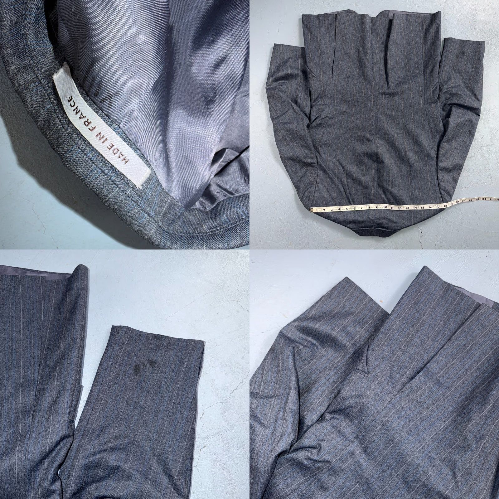Yves Saint Laurent VINTAGE Saint Laurent YSL Gray Grodin Wool Blazer Jacket 38 Two-Button Notch Lapel Single-Breasted Size 38R - 9 Thumbnail