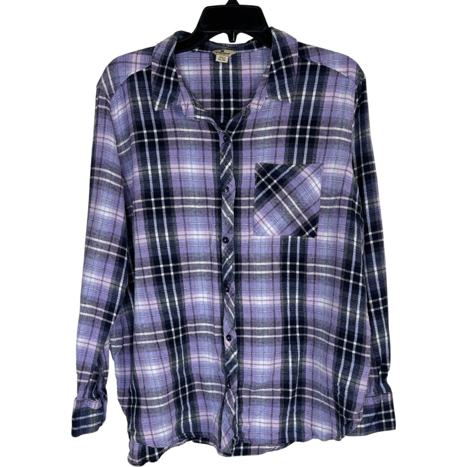 Other Woolrich Plaid Flannel Shirt XXL Purple Black Long Sleeve Size XXL / US 16-18 / IT 52-54 - 1 Thumbnail